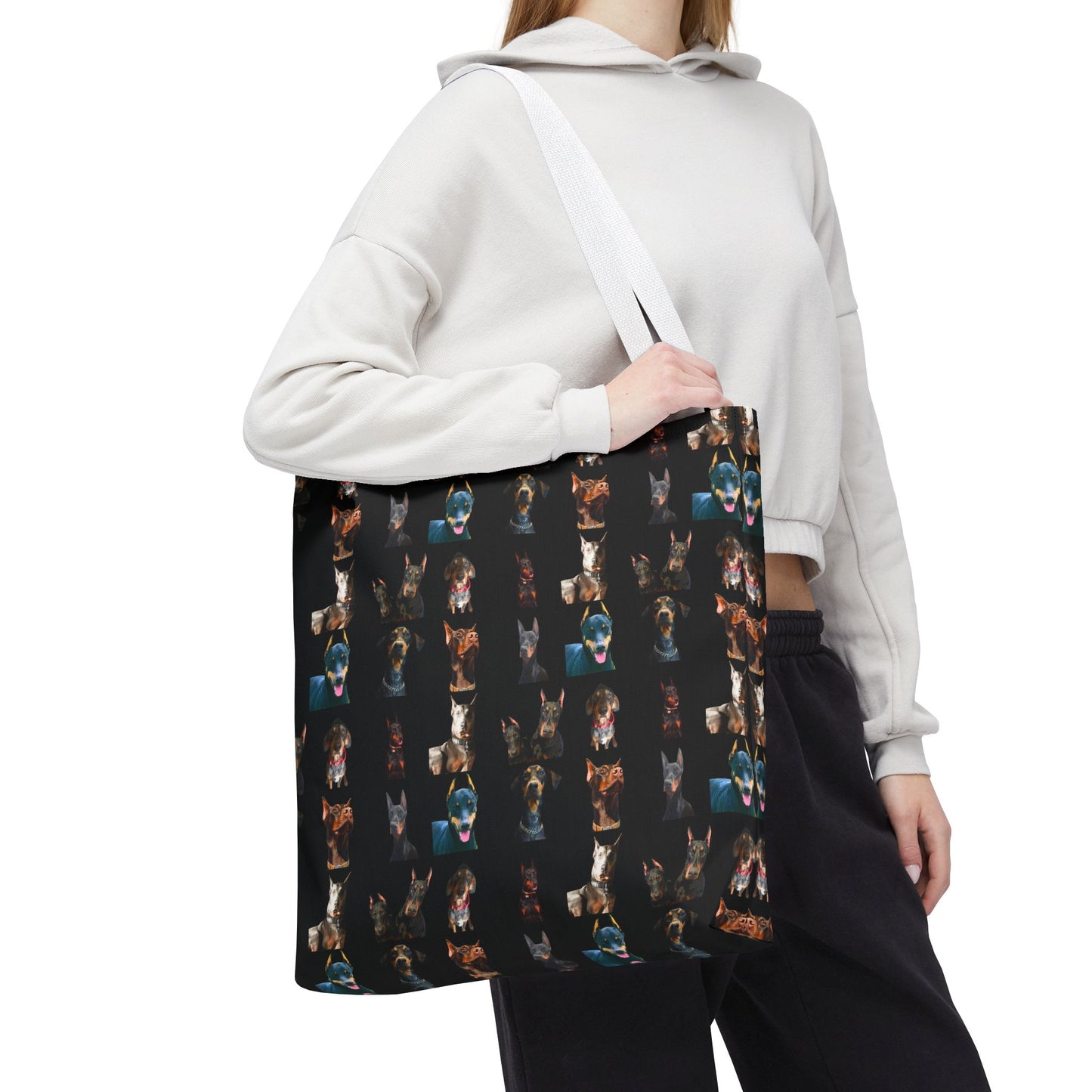 Edition 4 Doberman Model Pattern Black Tote Bag