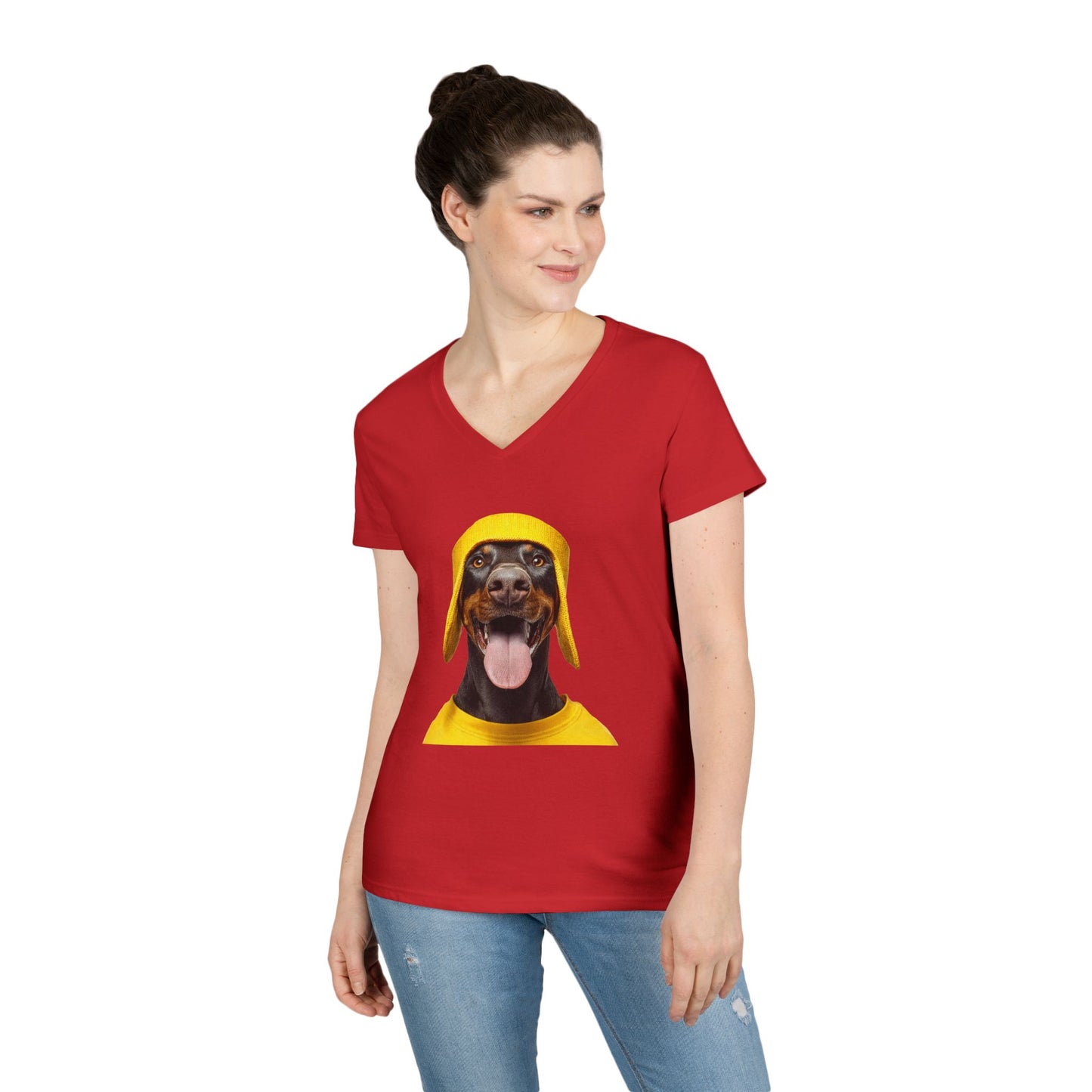 Doberman 3 V-Neck Tee Shirt for Women