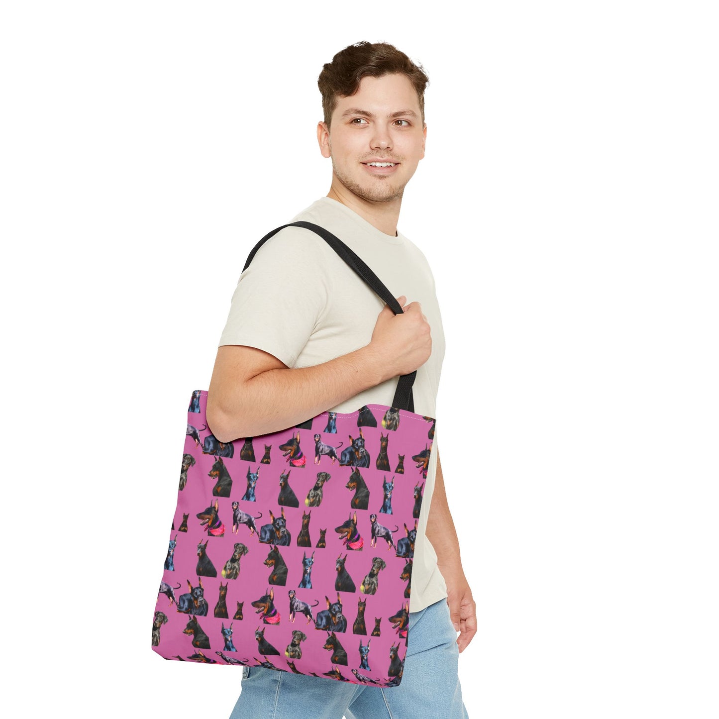 Edition 7 Doberman Model Pattern Light Pink Tote Bag