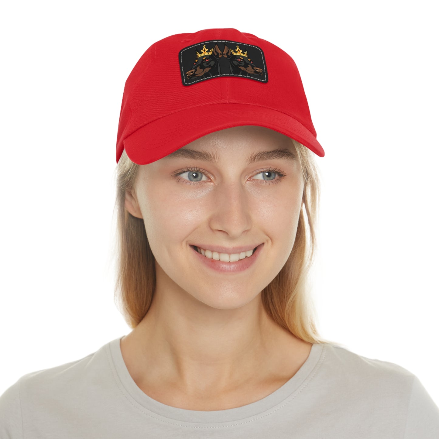 Crown 1 Dad Hat with Leather Patch (Rectangle)