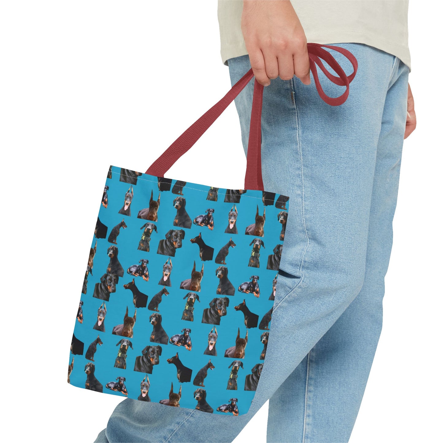 Edition 6 Doberman Model Pattern Turquoise Tote Bag
