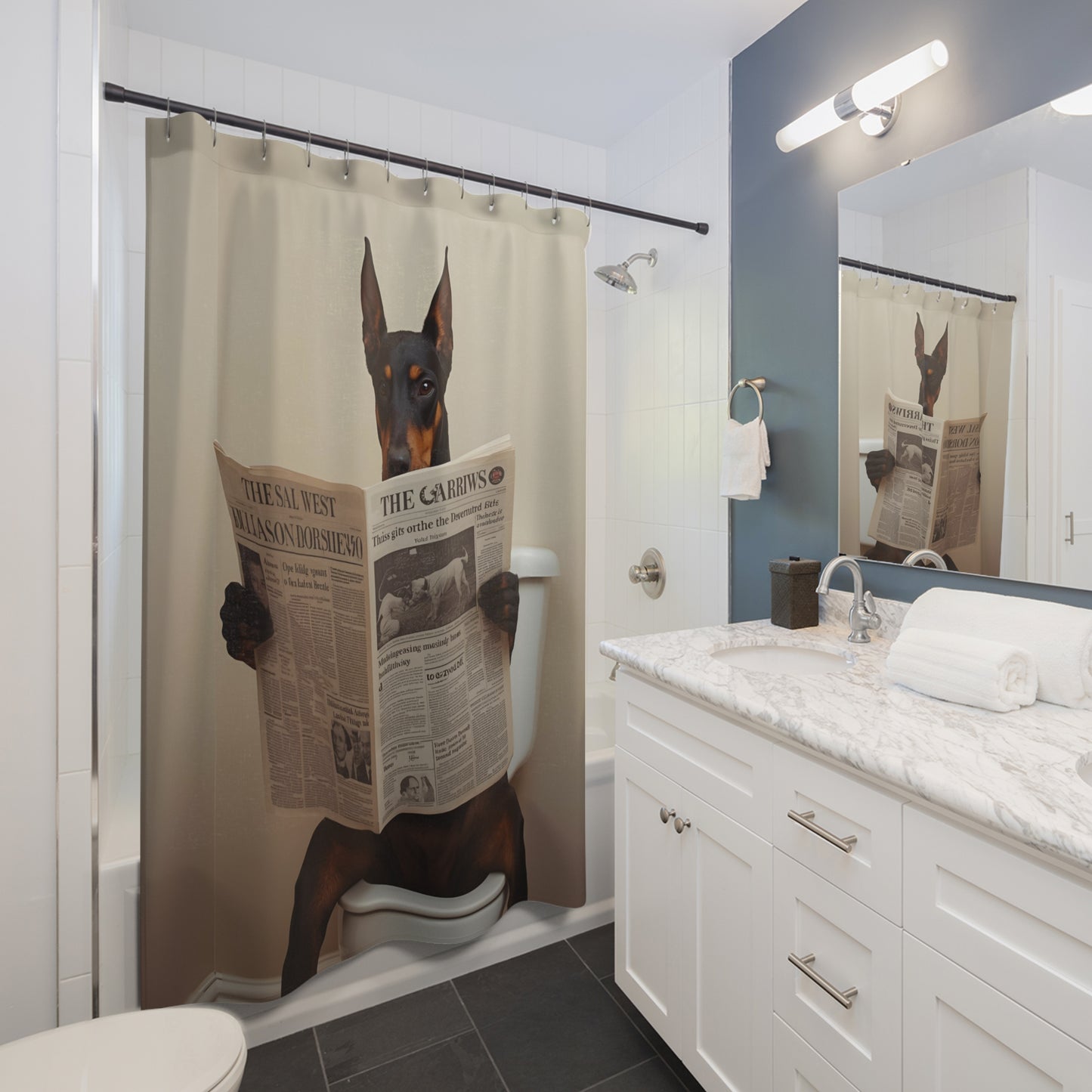 Doberman Shower Curtain 2