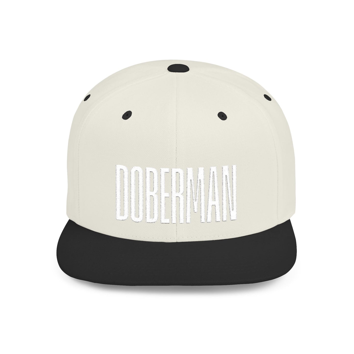 Doberman 2 Embroidered Flat Bill Snapback