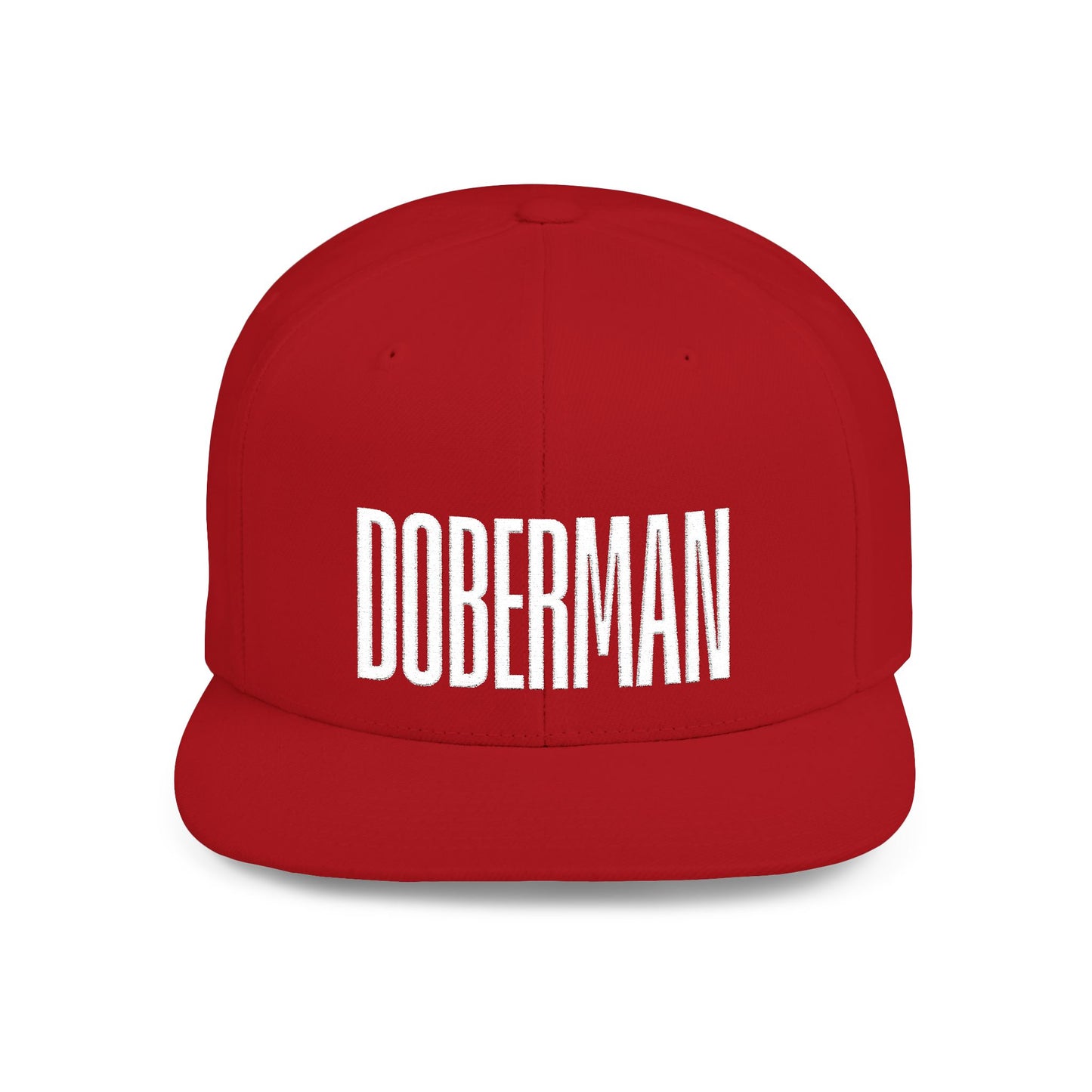 Doberman 2 Embroidered Flat Bill Snapback