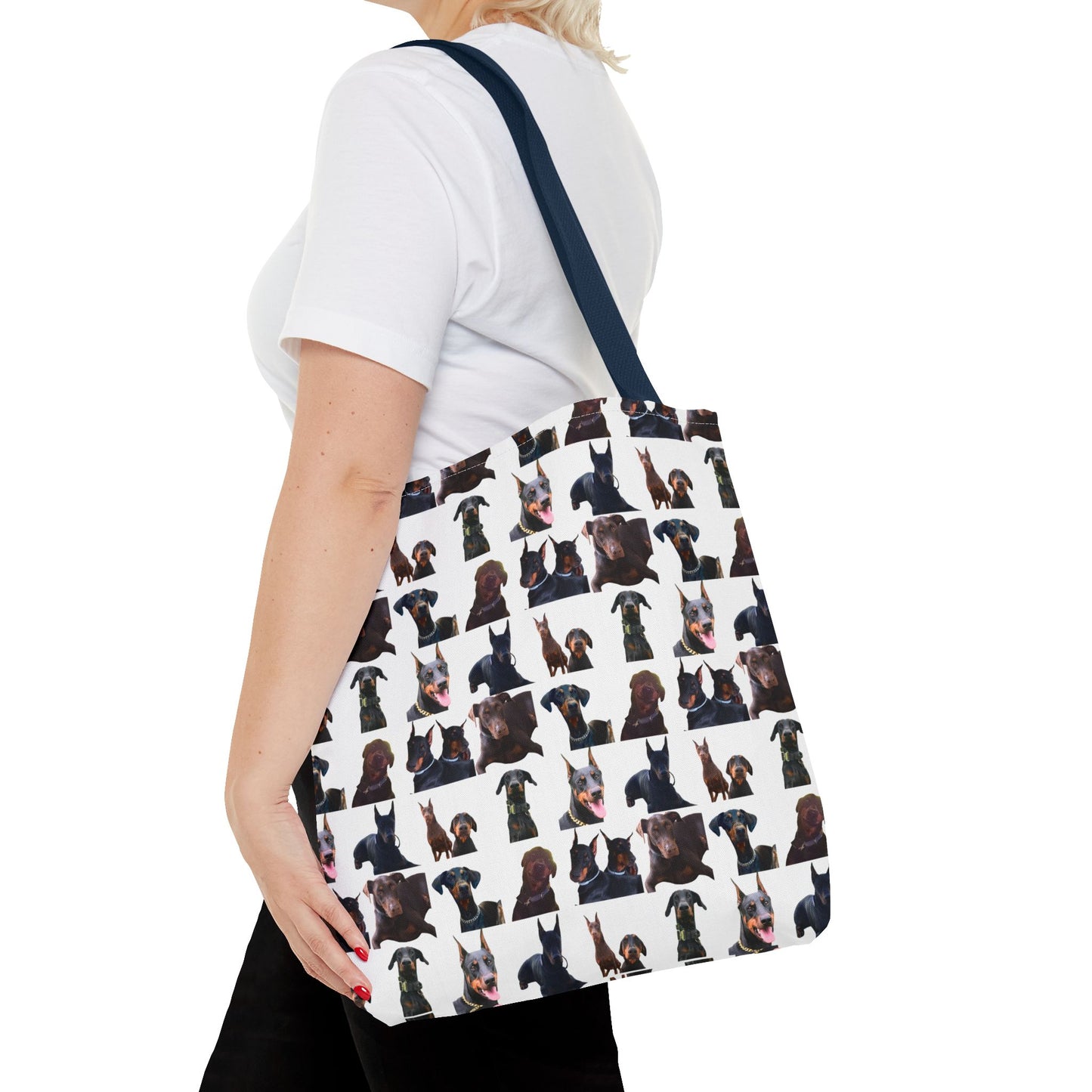 Edition 5 Doberman Model Pattern White Tote Bag