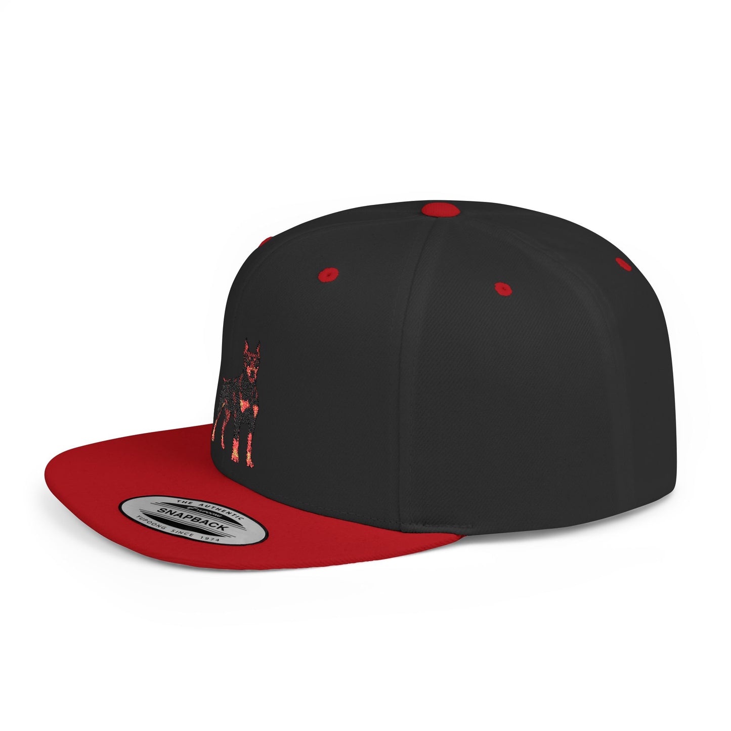 Doberman 6 Embroidered Flat Bill Snapback