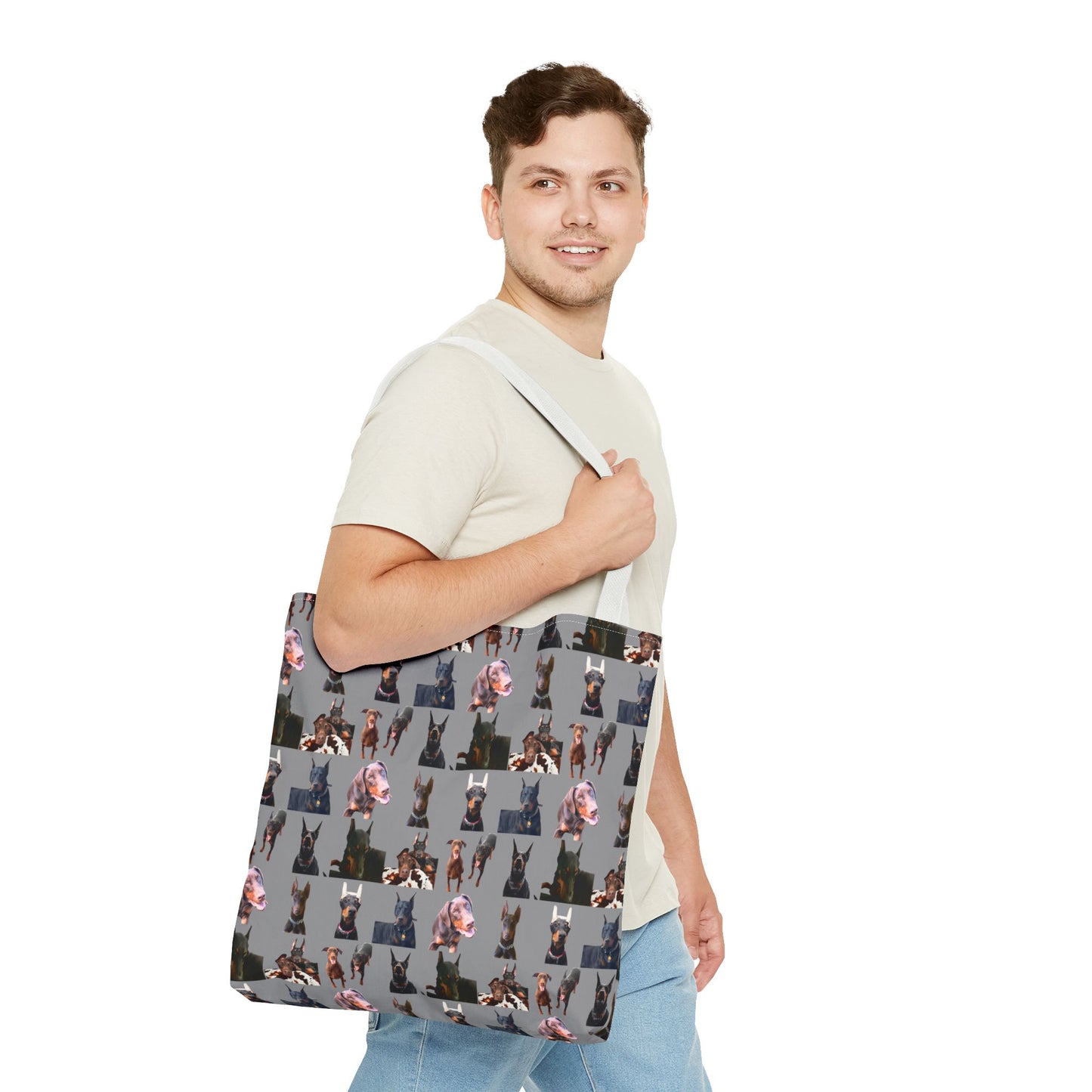 Edition 10 Doberman Model Pattern Gray Tote Bag