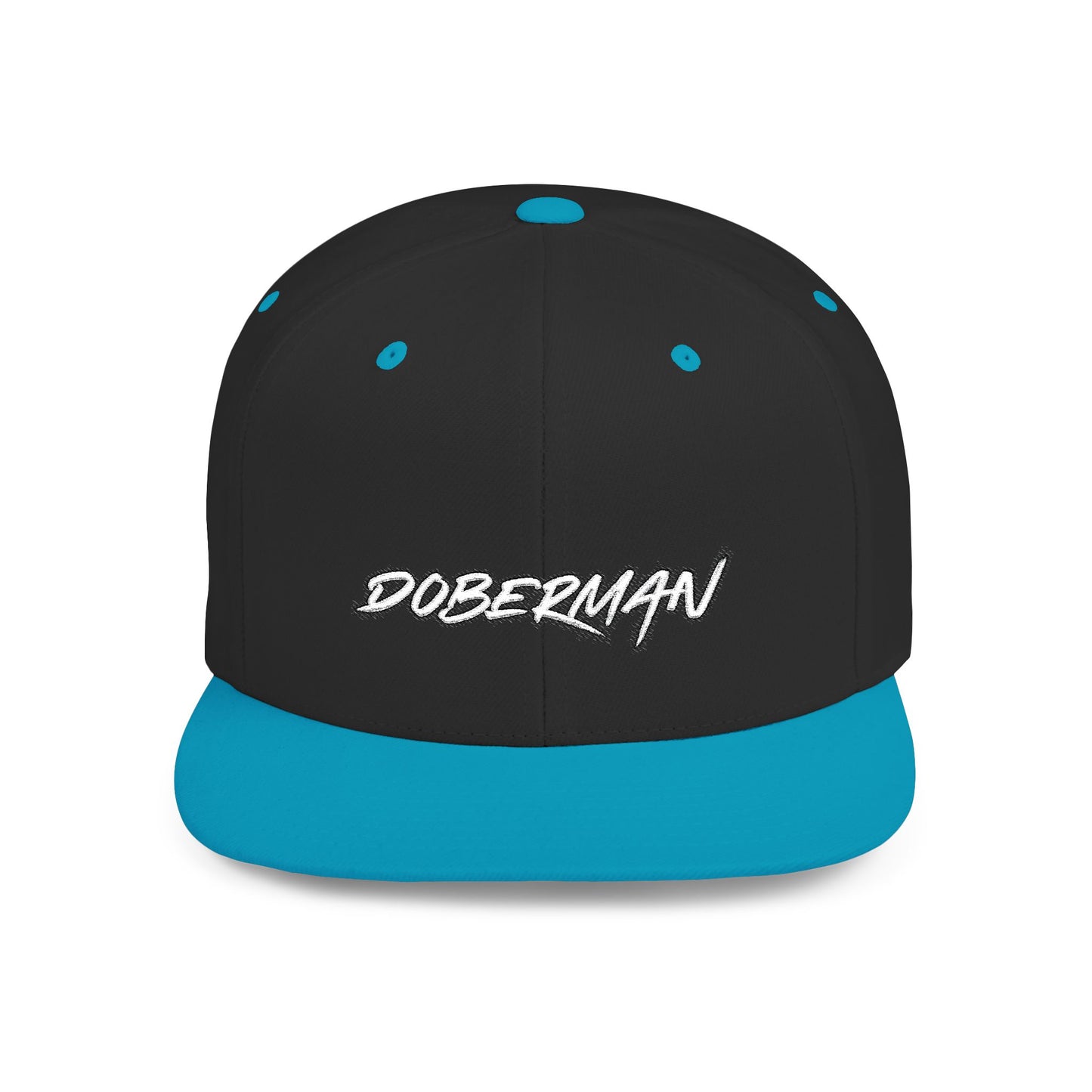 Doberman 3 Embroidered Flat Bill Snapback