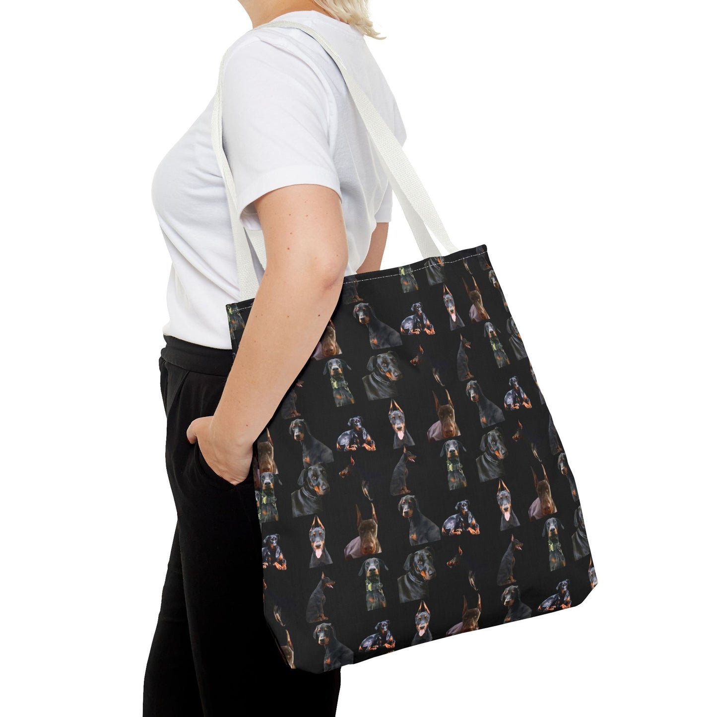 Edition 6 Doberman Model Pattern Black Tote Bag