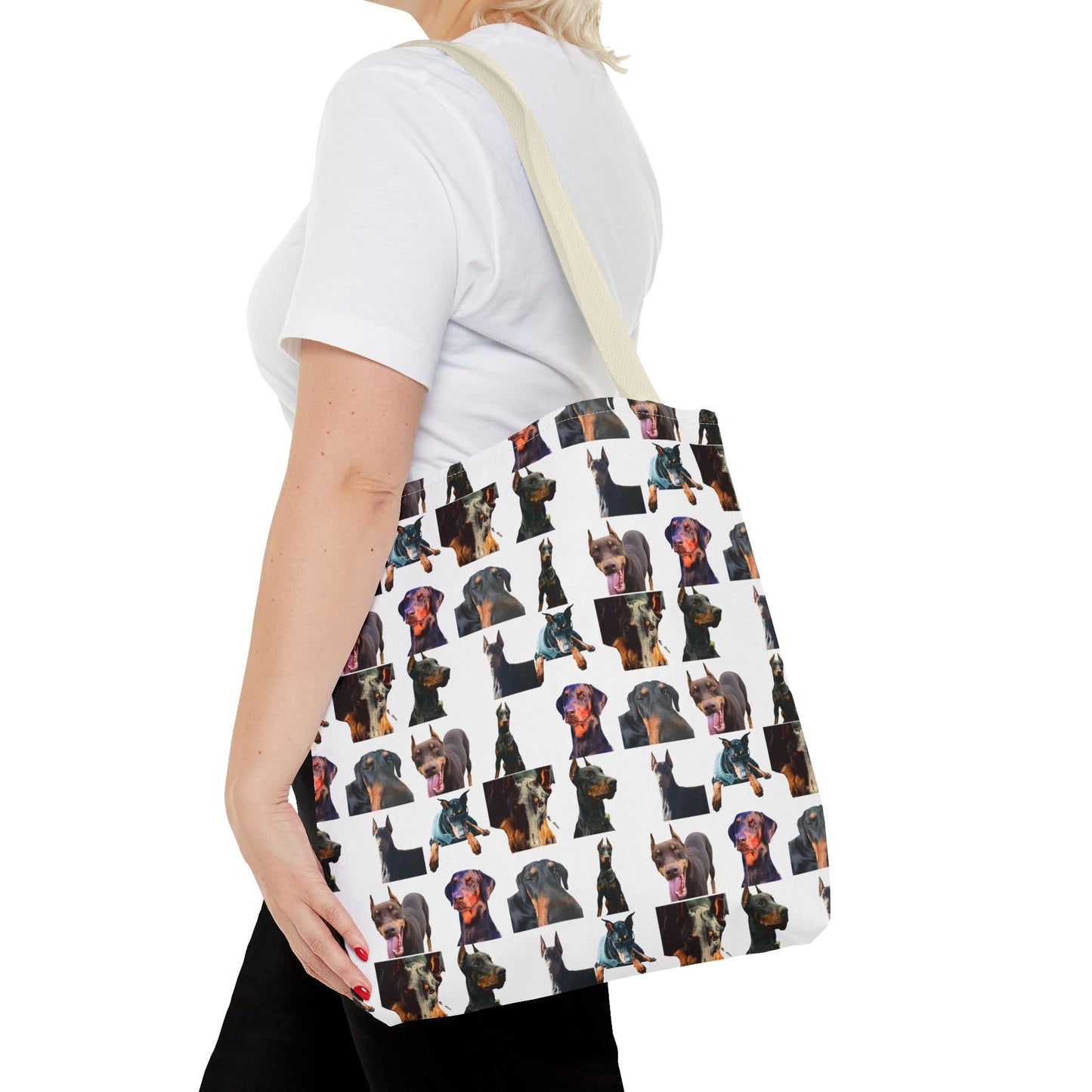 Edition 3 Doberman Model Pattern White Tote Bag