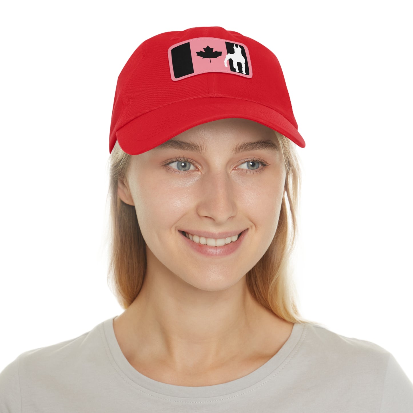 Doberman Protect Canada 1 Dad Hat with Leather Patch (Rectangle)