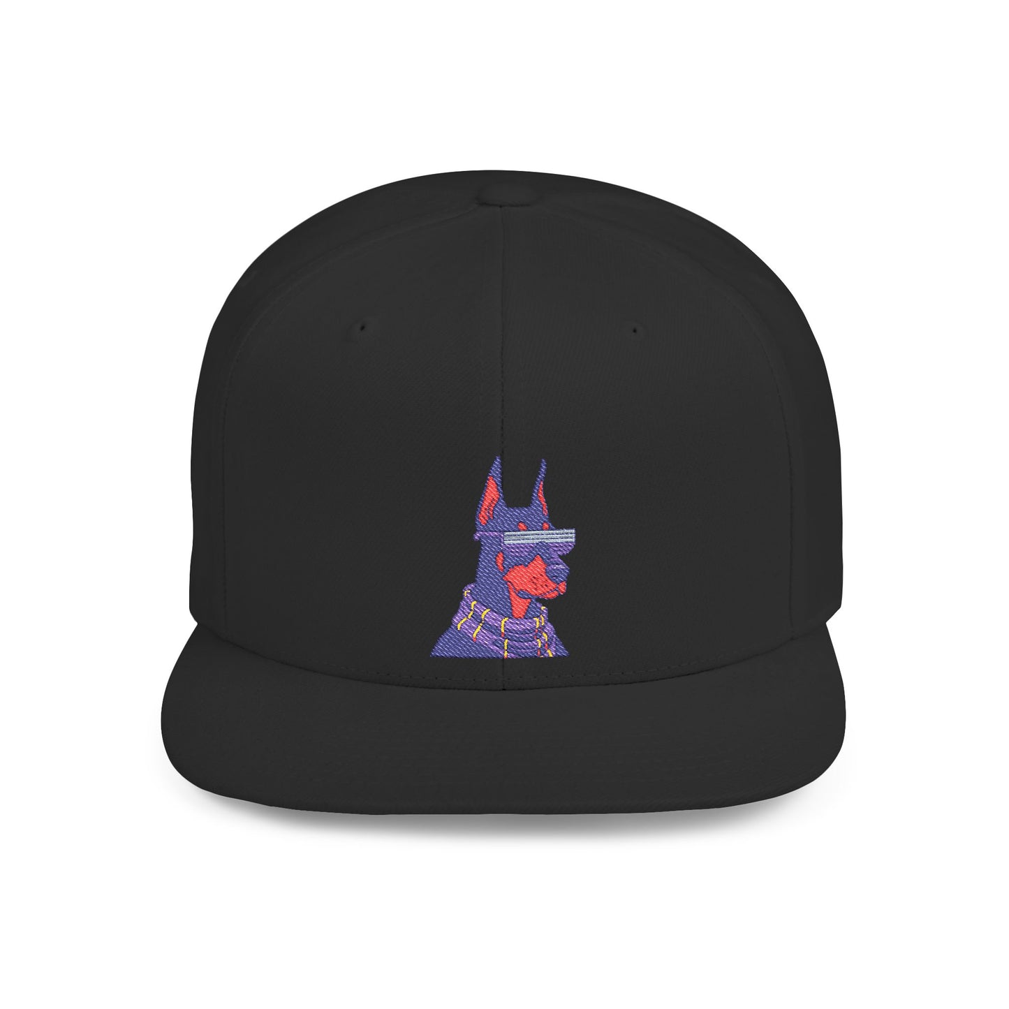 Doberman 2 Embroidered Flat Bill Snapback