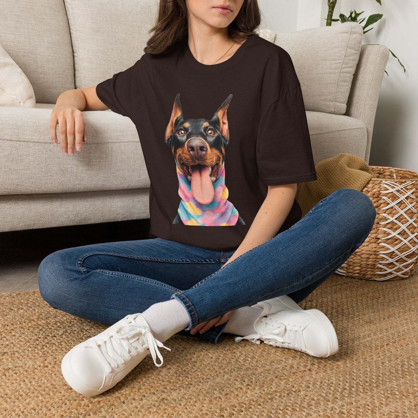 Doberman 1 Portrait T‑Shirt