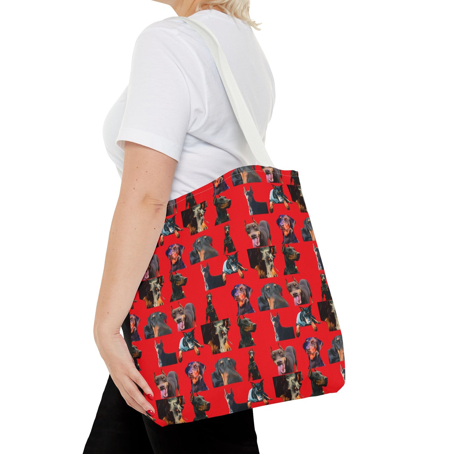 Edition 3 Doberman Model Pattern Red Tote Bag