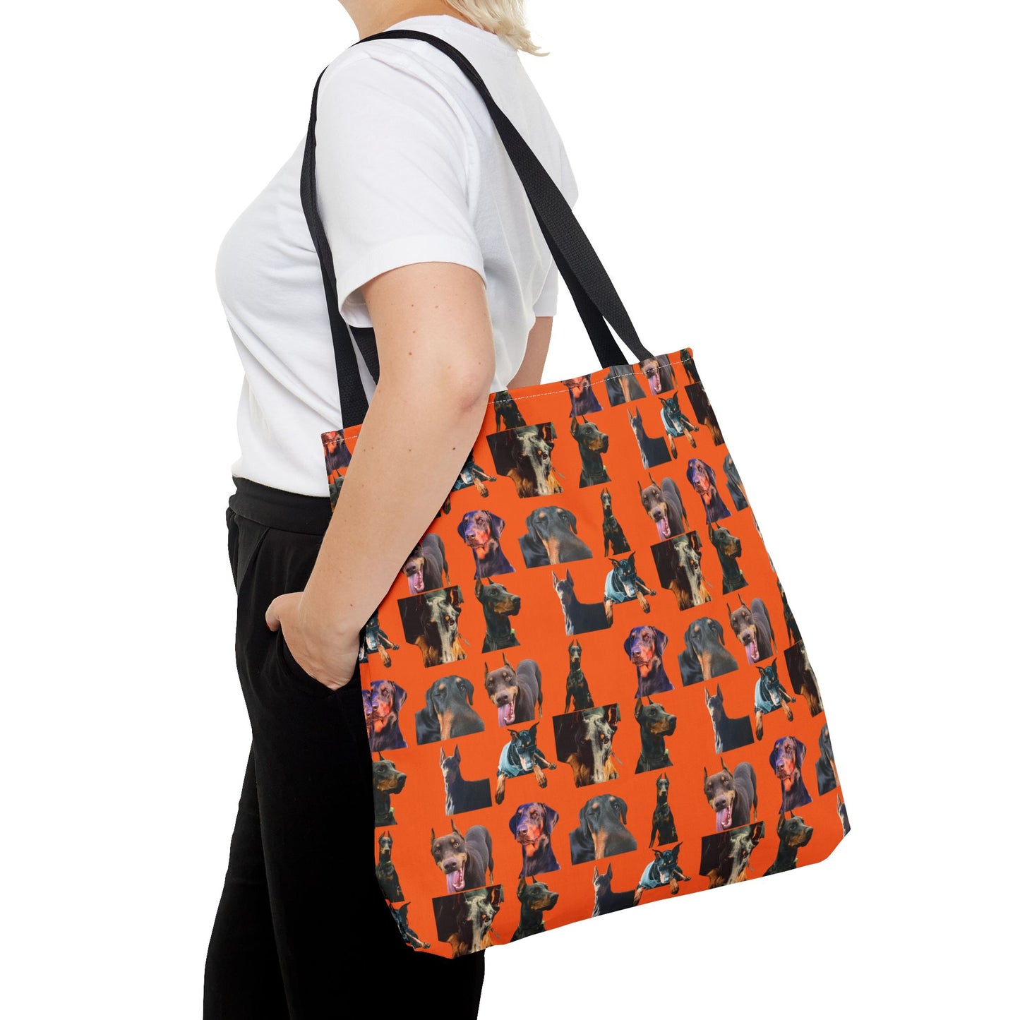 Edition 3 Doberman Model Pattern Orange Tote Bag