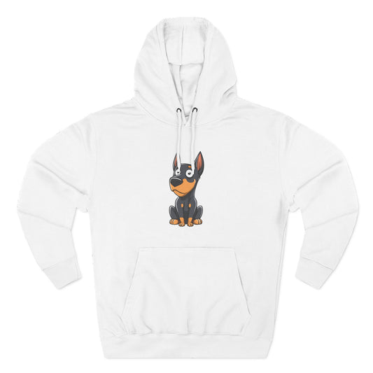 Doberman Cartoon 2 Three-Panel Fleece Hoodie