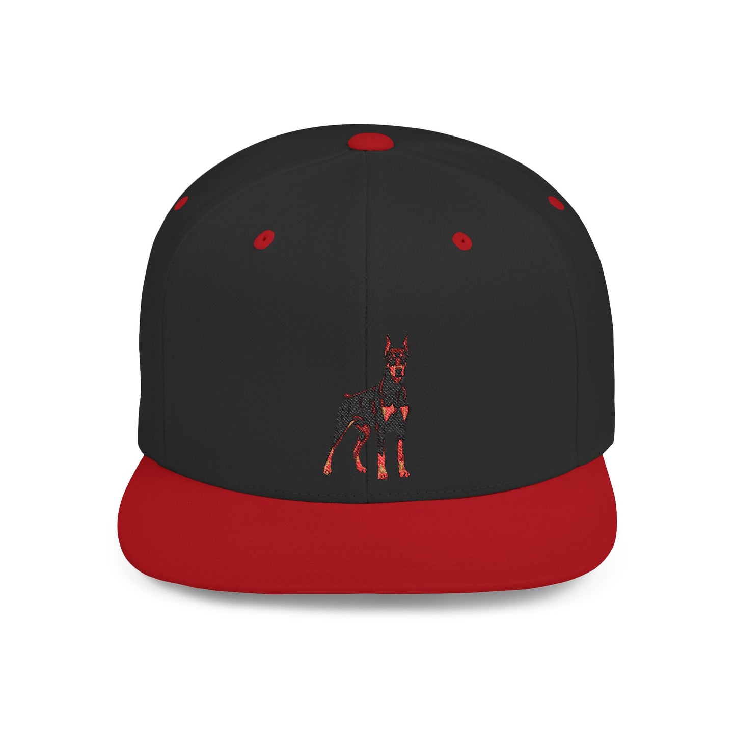 Doberman 6 Embroidered Flat Bill Snapback