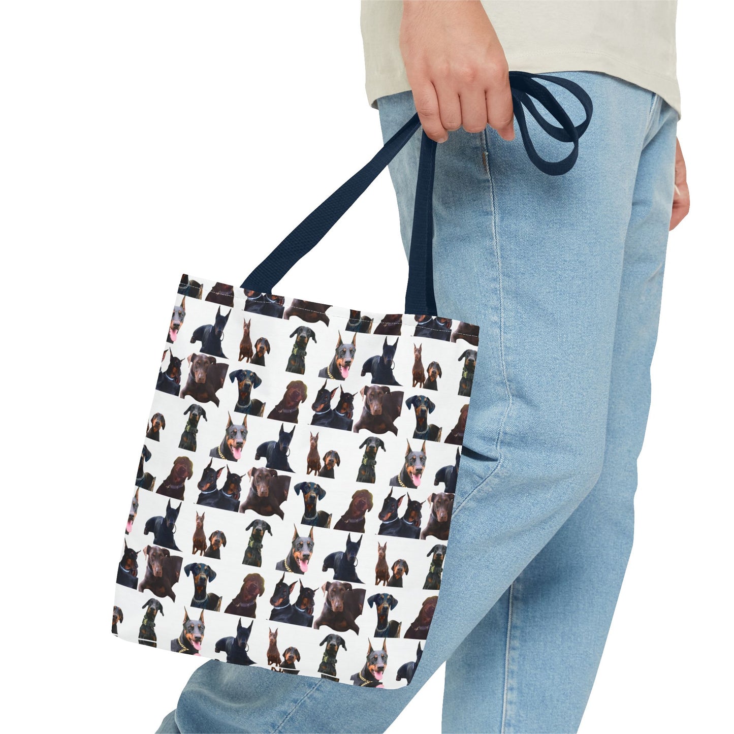 Edition 5 Doberman Model Pattern White Tote Bag