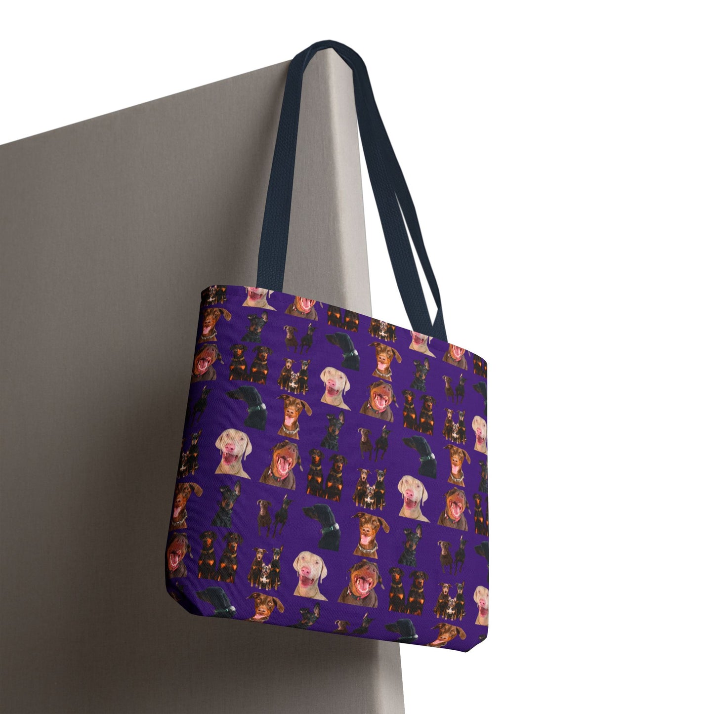 Edition 9 Doberman Model Pattern Purple Tote Bag