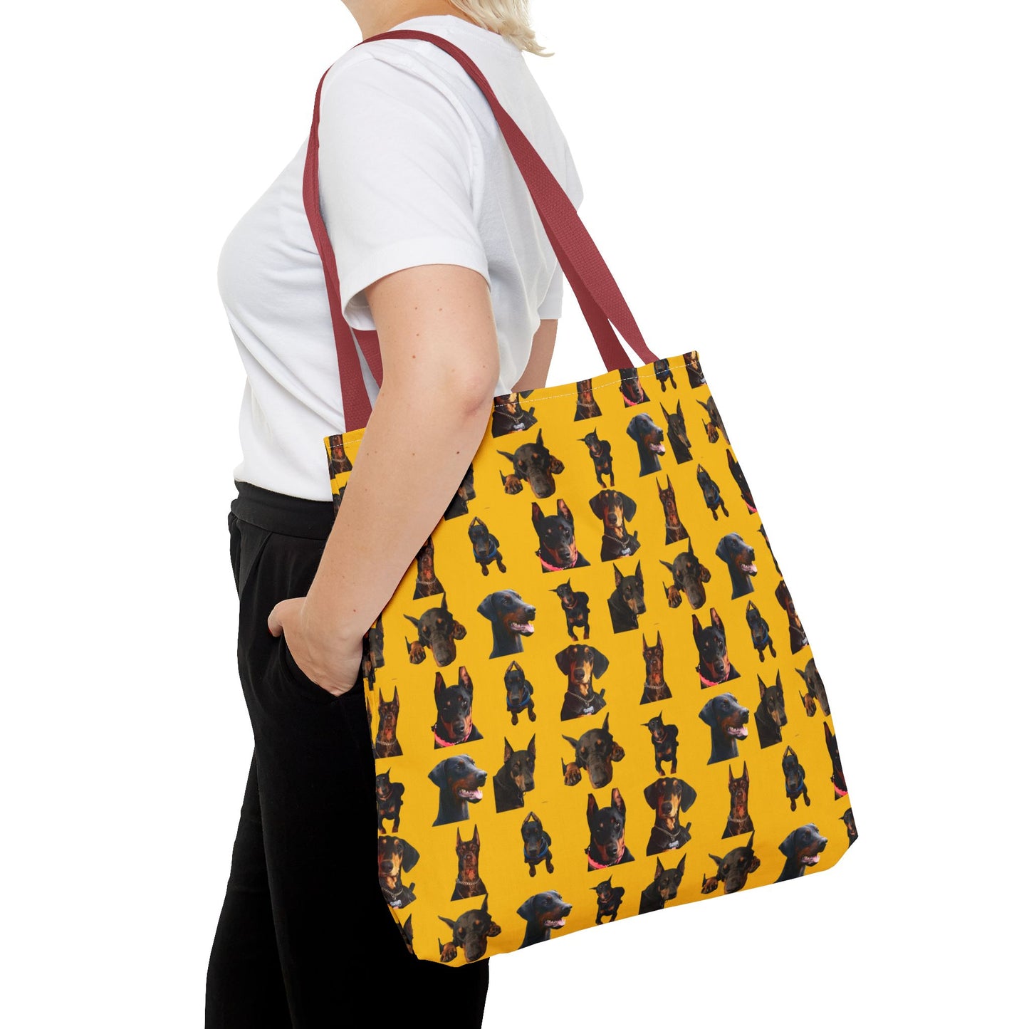 Edition 2 Doberman Model Pattern Yellow Tote Bag