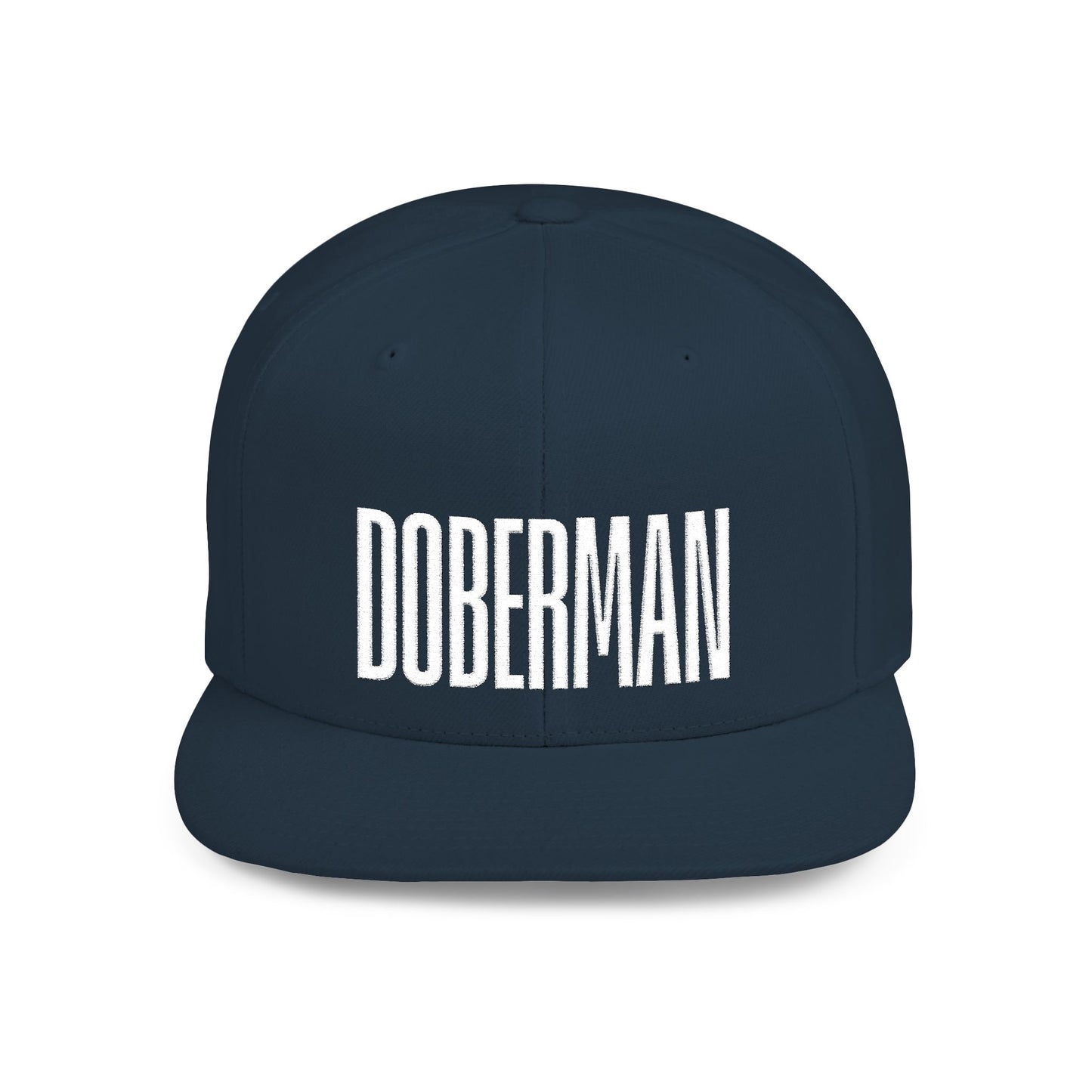 Doberman 2 Embroidered Flat Bill Snapback