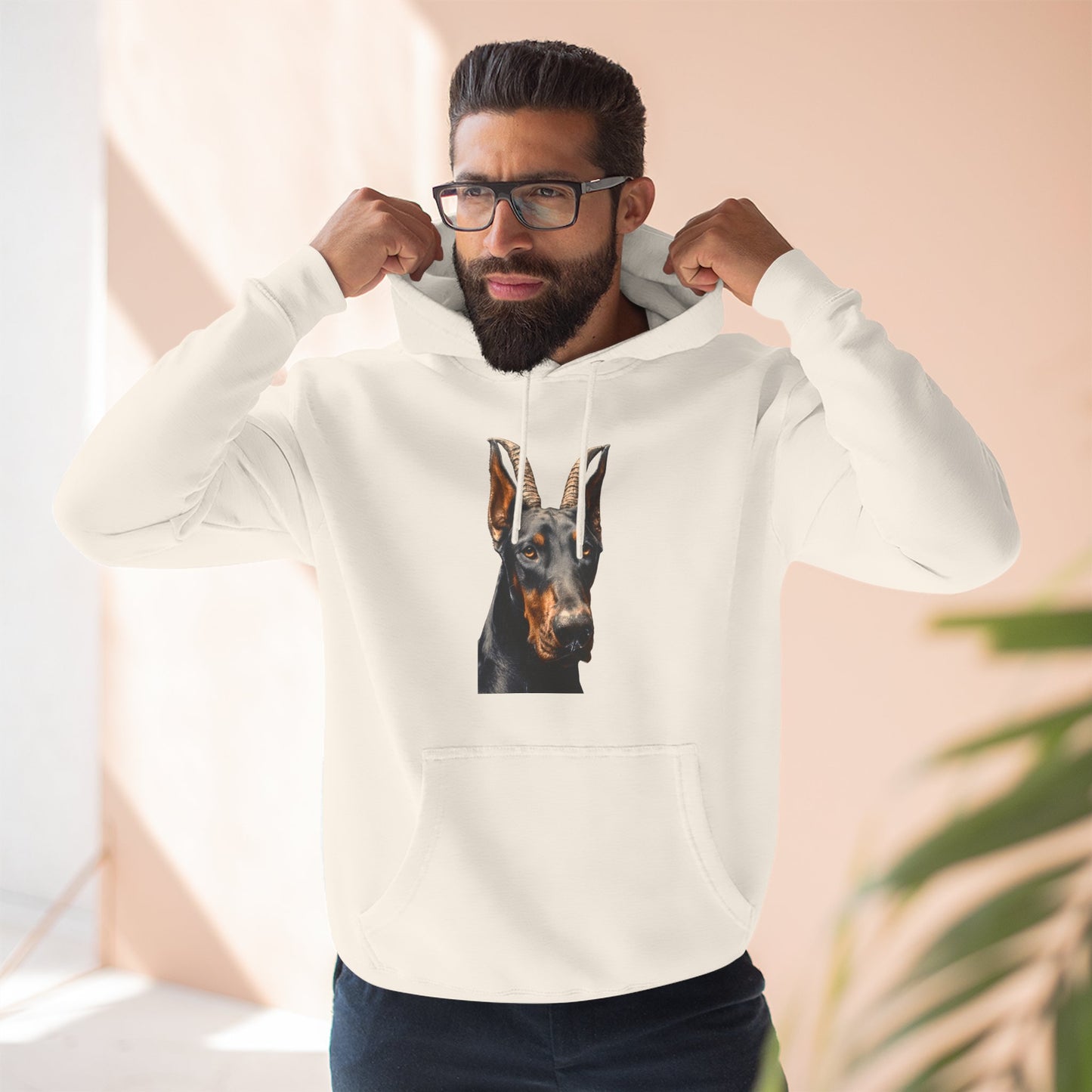 Doberman Goat 2 Fleece Hoodie