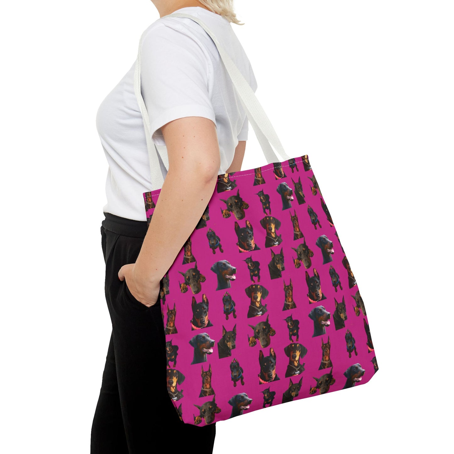 Edition 2 Doberman Model Pattern Miami Pink Tote Bag