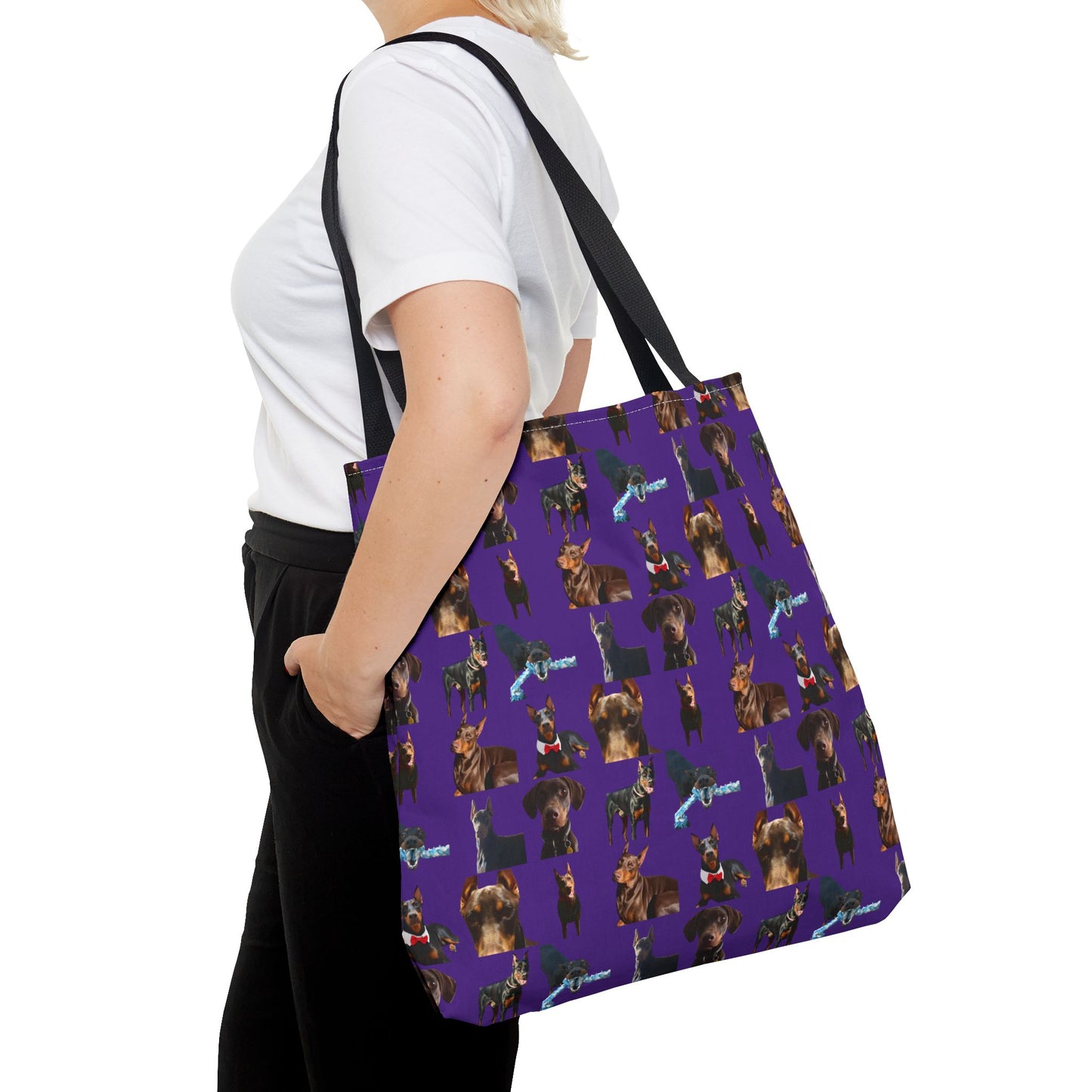 Edition 1 Doberman Model Pattern Purple Tote Bag