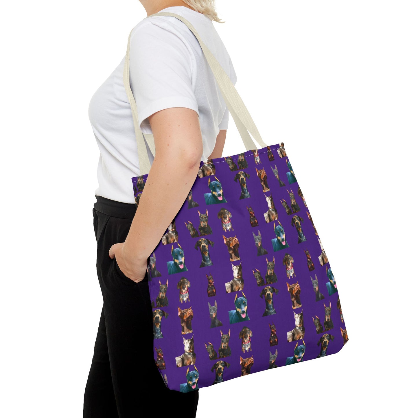 Edition 4 Doberman Model Pattern Purple Tote Bag