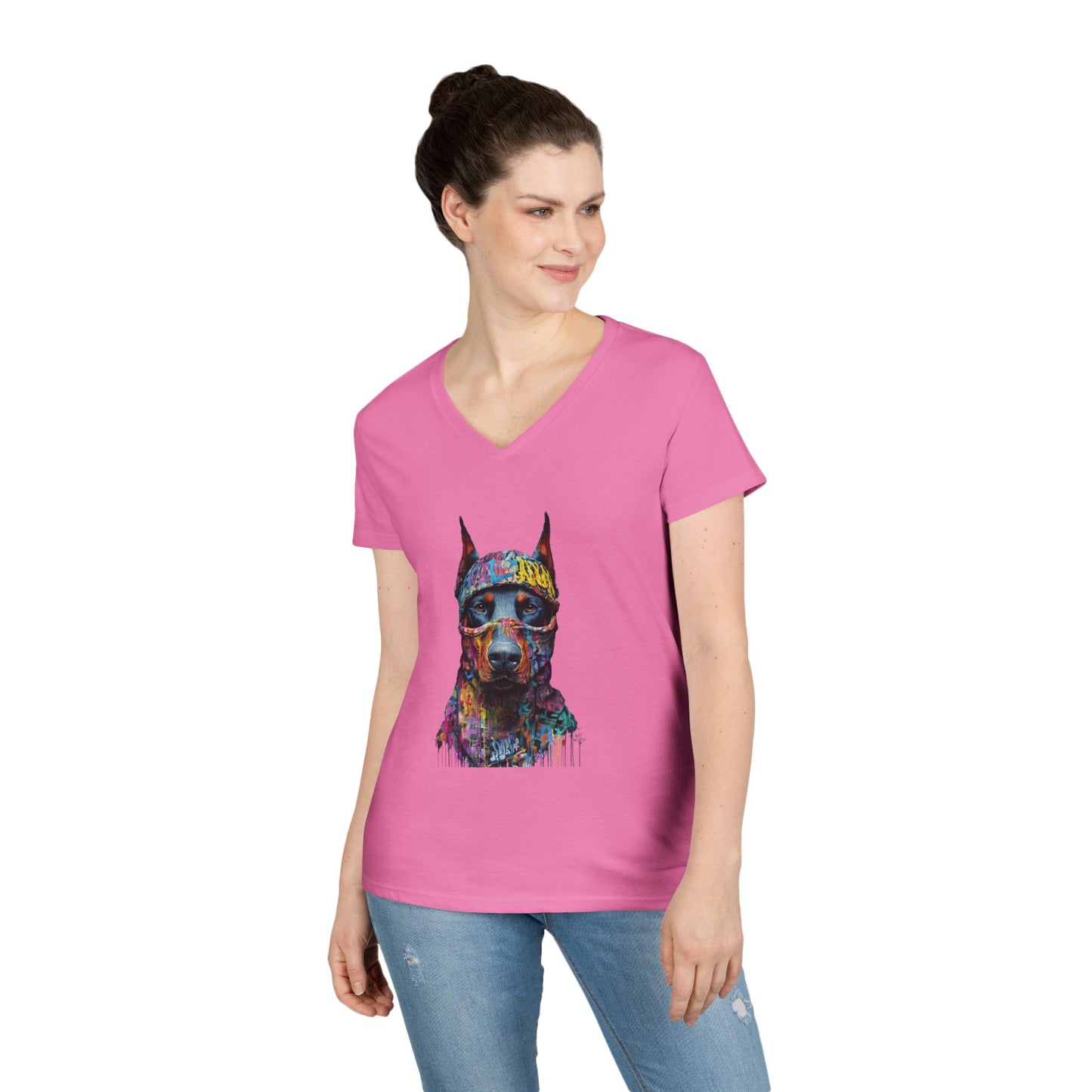 Doberman 5 V-Neck Tee Shirt for Women