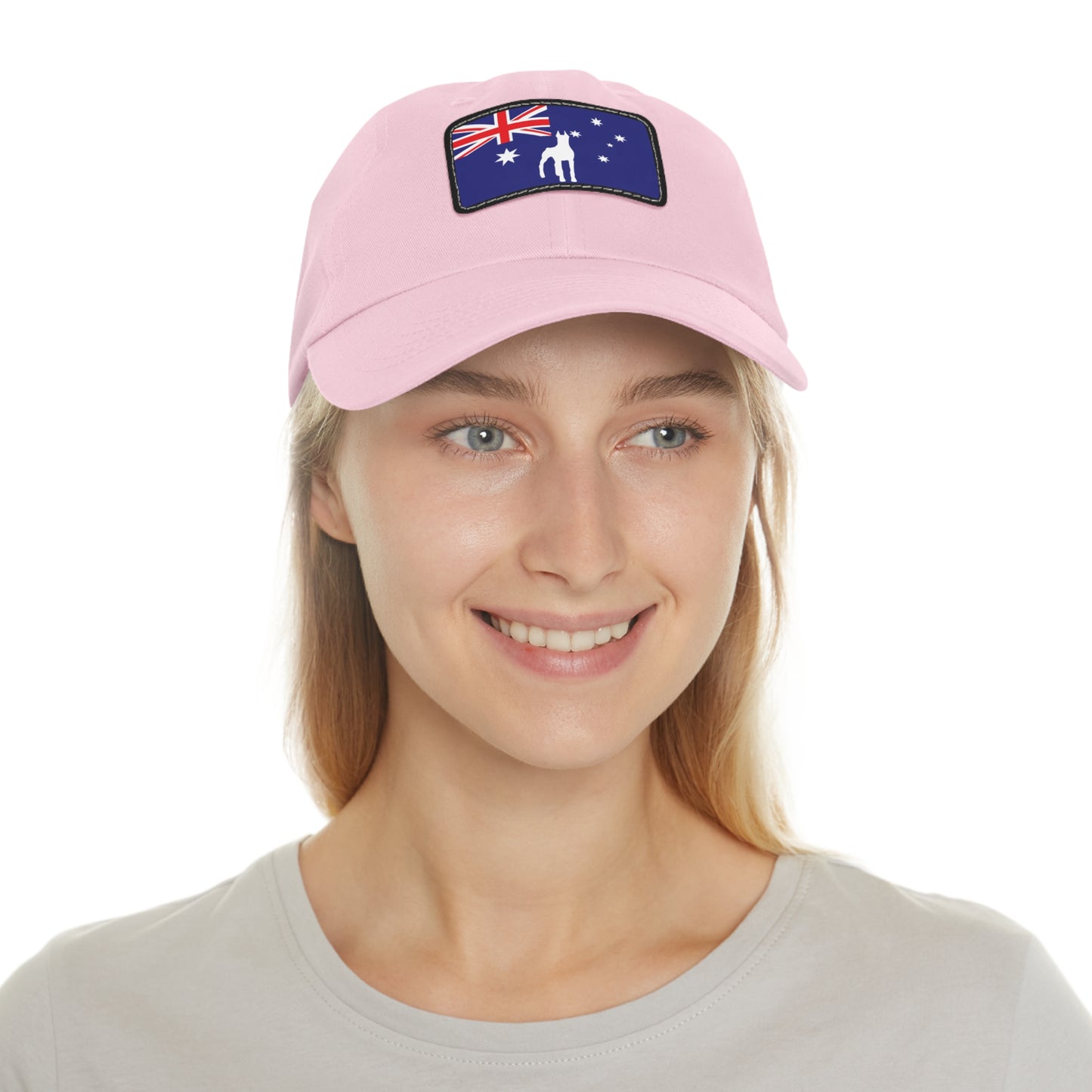 Doberman Australia Protect 1 Dad Hat with Leather Patch (Rectangle)