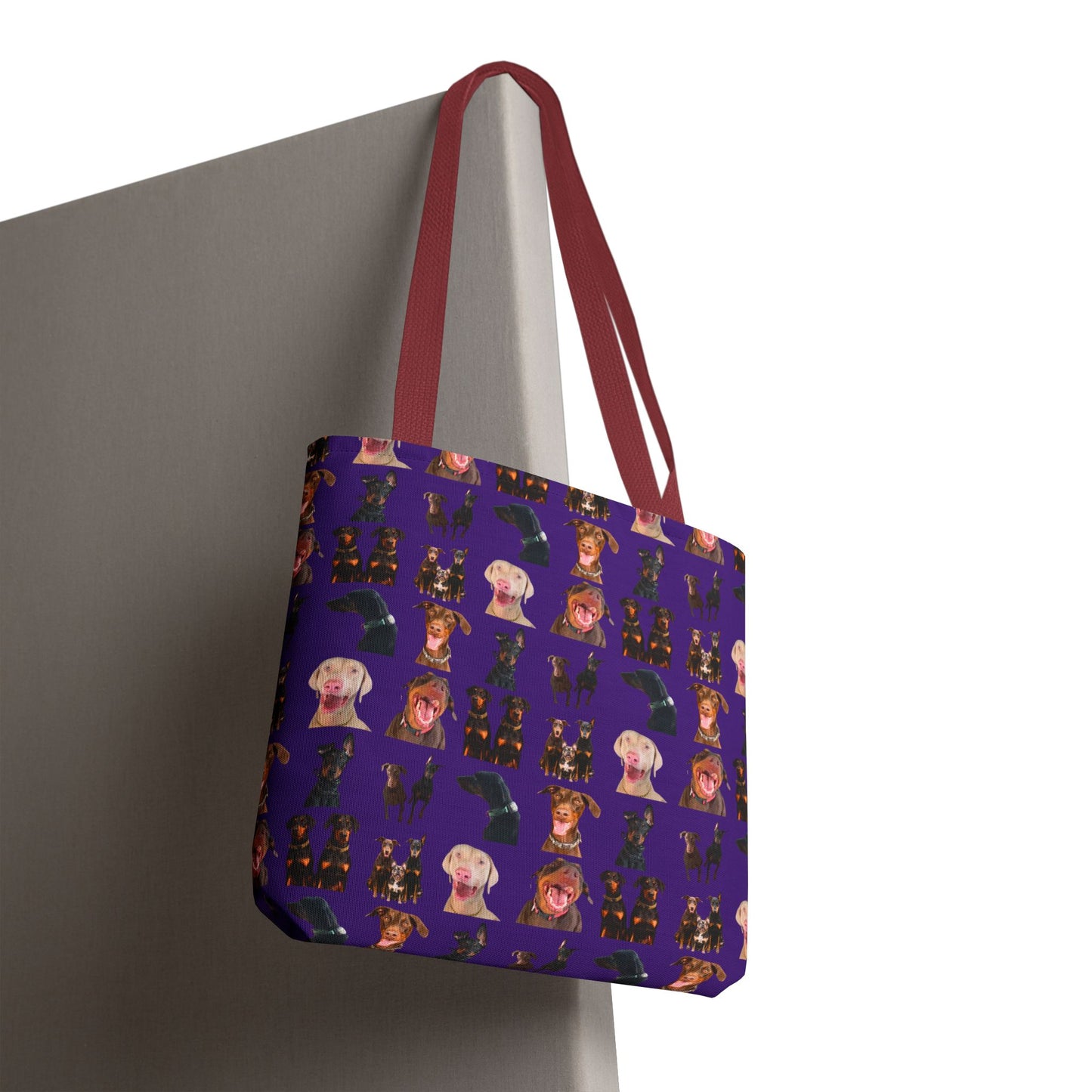 Edition 9 Doberman Model Pattern Purple Tote Bag