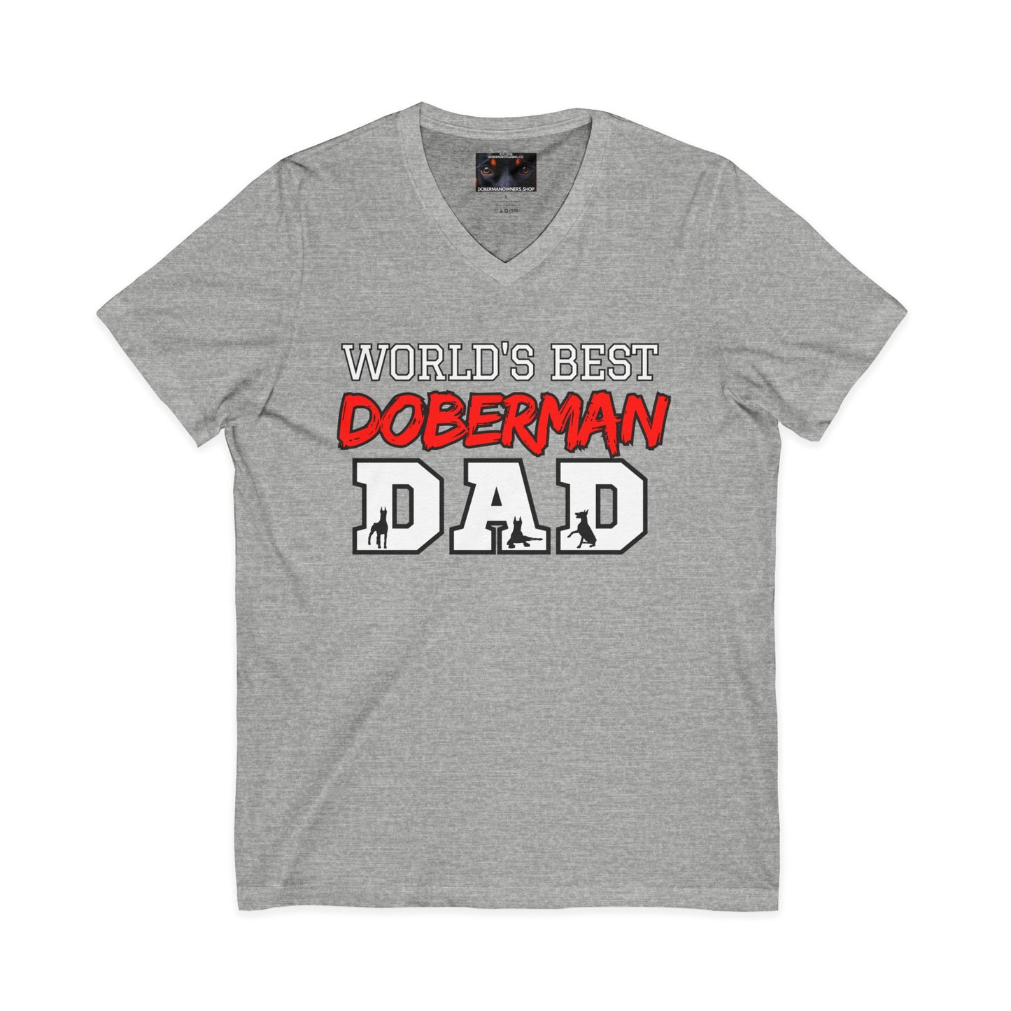 Doberman Dad S1 Private Label Unisex Jersey Short Sleeve V-Neck Tee