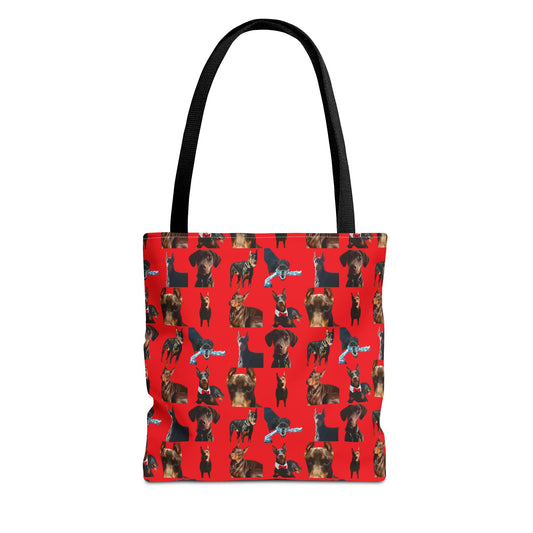 Edition 1 Doberman Model Pattern Red Tote Bag