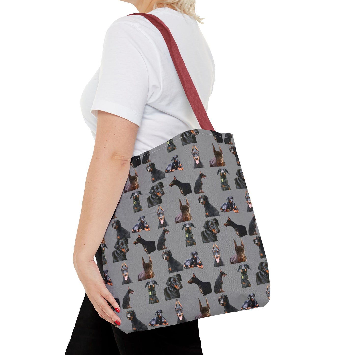 Edition 6 Doberman Model Pattern Gray Tote Bag