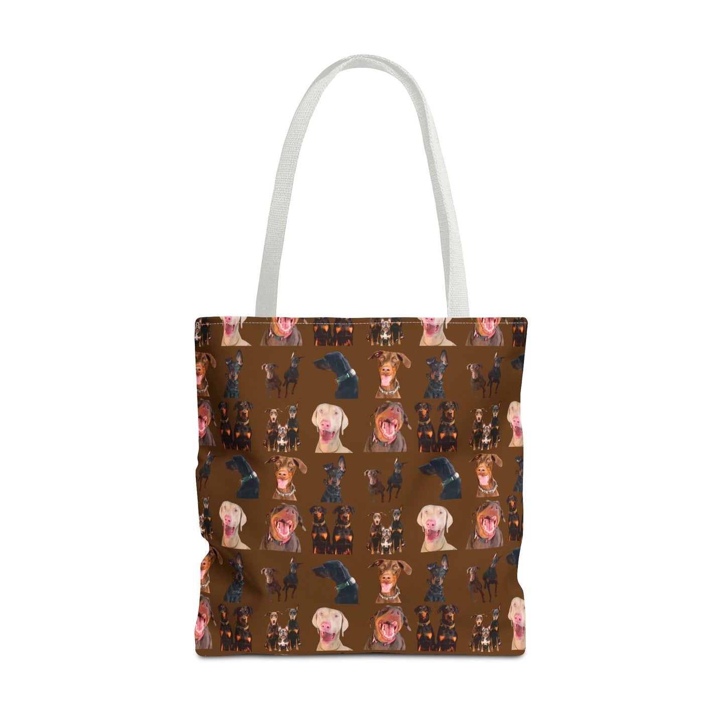 Edition 9 Doberman Model Pattern Brown Tote Bag