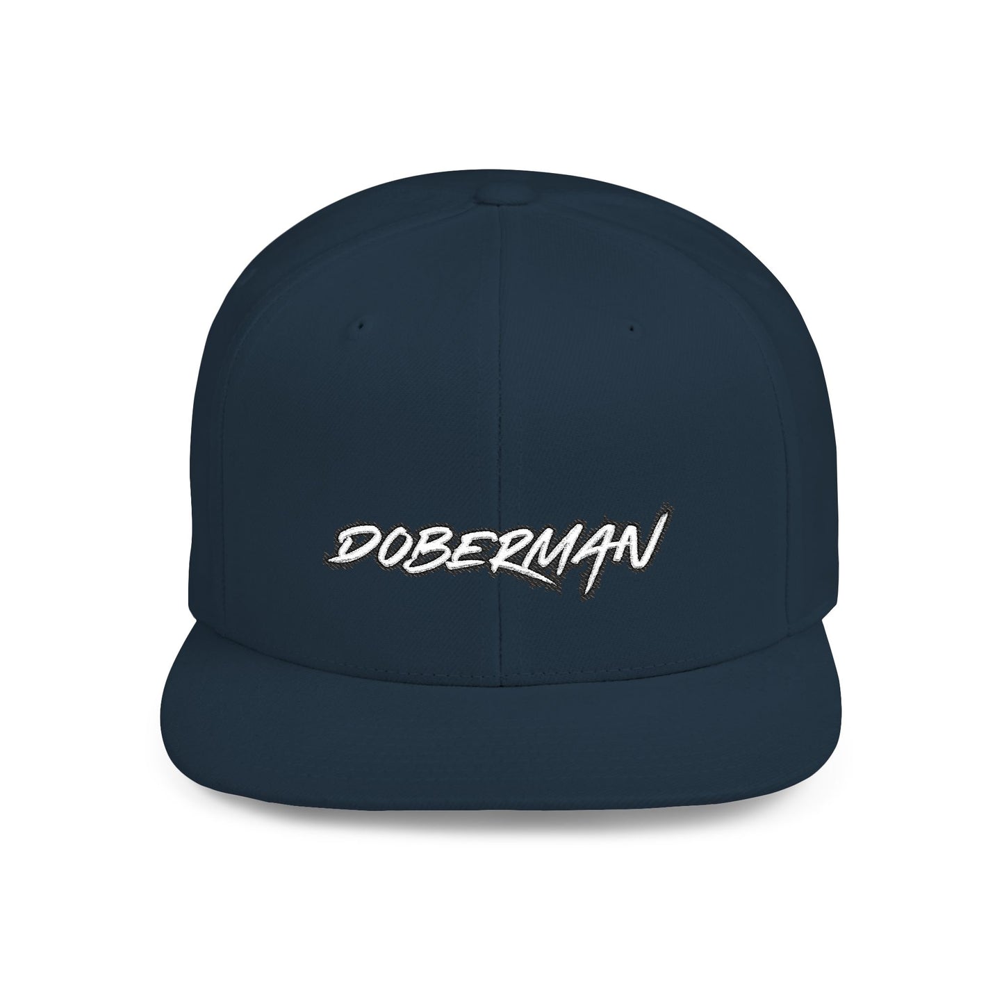 Doberman 3 Embroidered Flat Bill Snapback