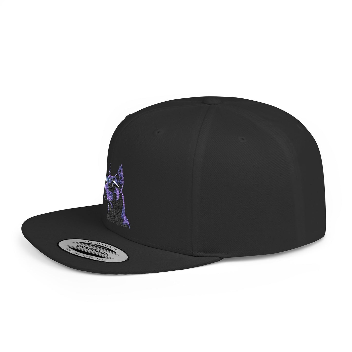 Doberman 4 Embroidered Flat Bill Snapback
