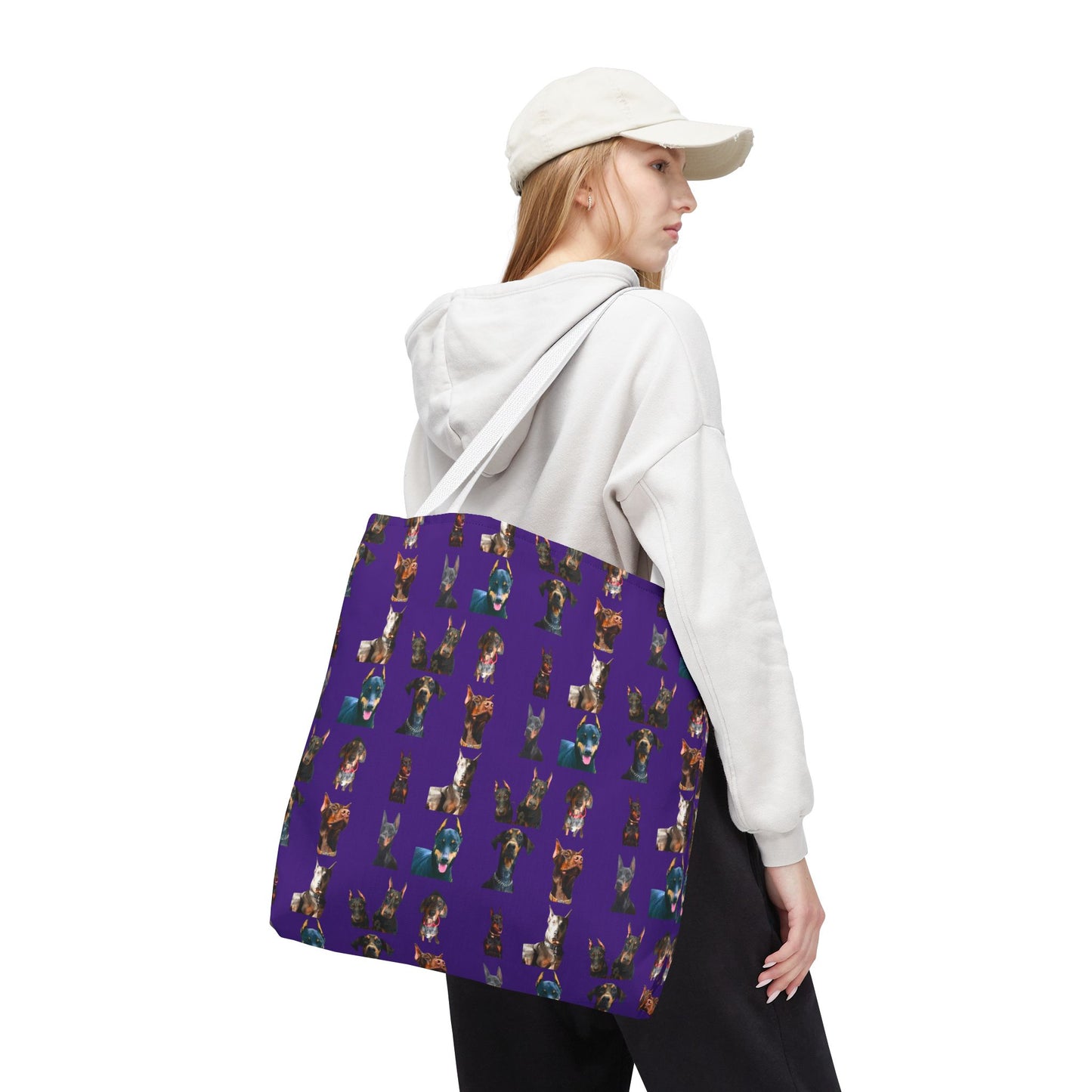 Edition 4 Doberman Model Pattern Purple Tote Bag