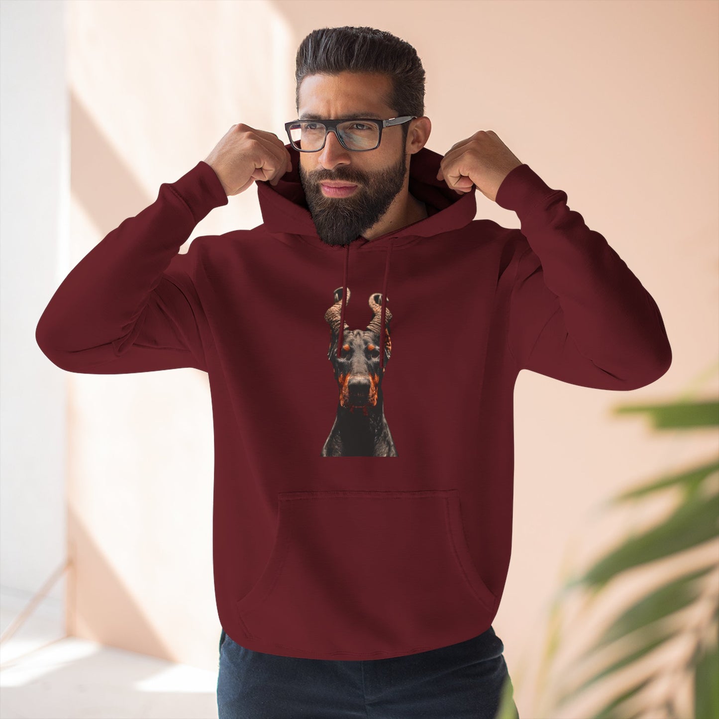 Doberman Goat 1 Fleece Hoodie