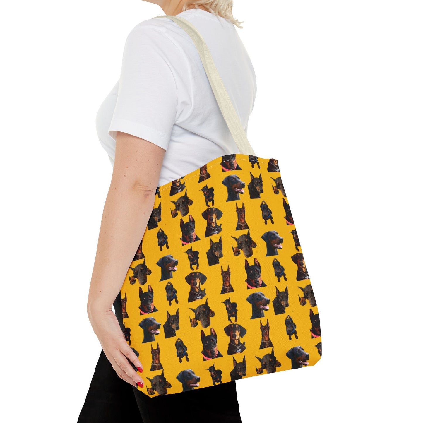 Edition 2 Doberman Model Pattern Yellow Tote Bag