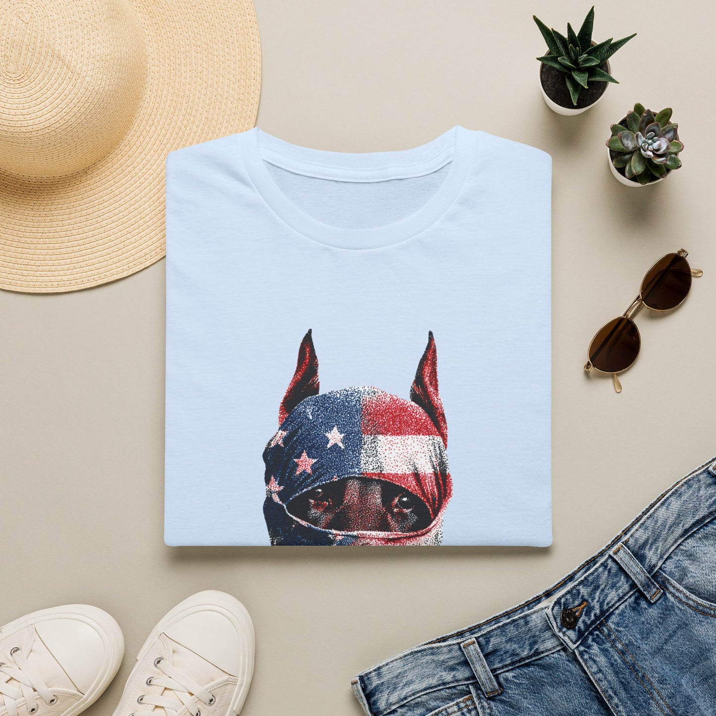 Doberman 2 Portrait T‑Shirt