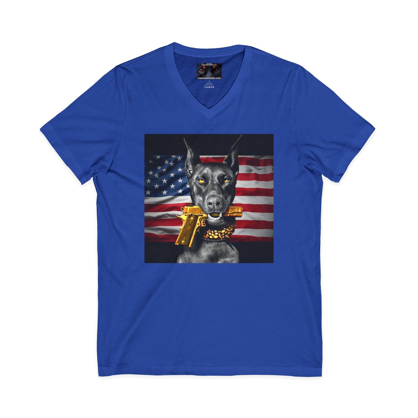 USA 2 Private Label Unisex Jersey Short Sleeve V-Neck Tee
