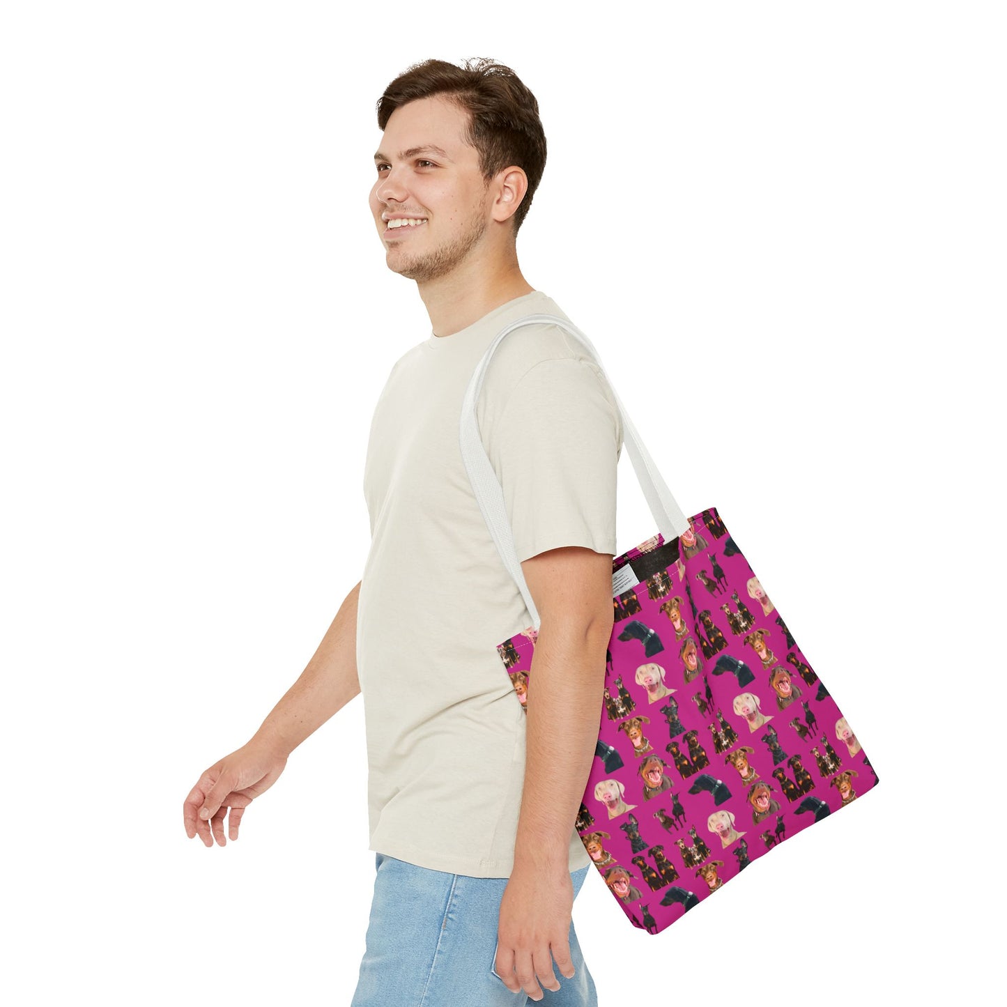 Edition 9 Doberman Model Pattern Pink Tote Bag