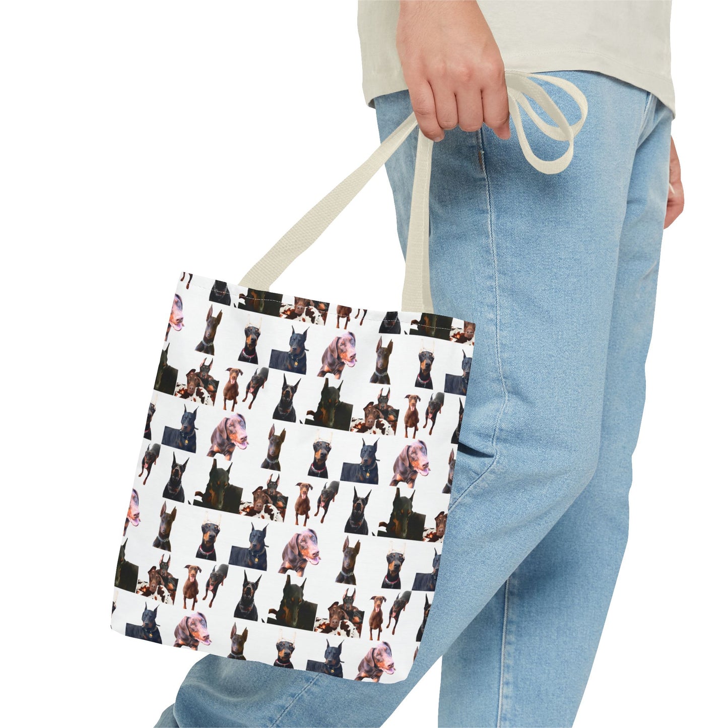 Edition 10 Doberman Model Pattern White Tote Bag