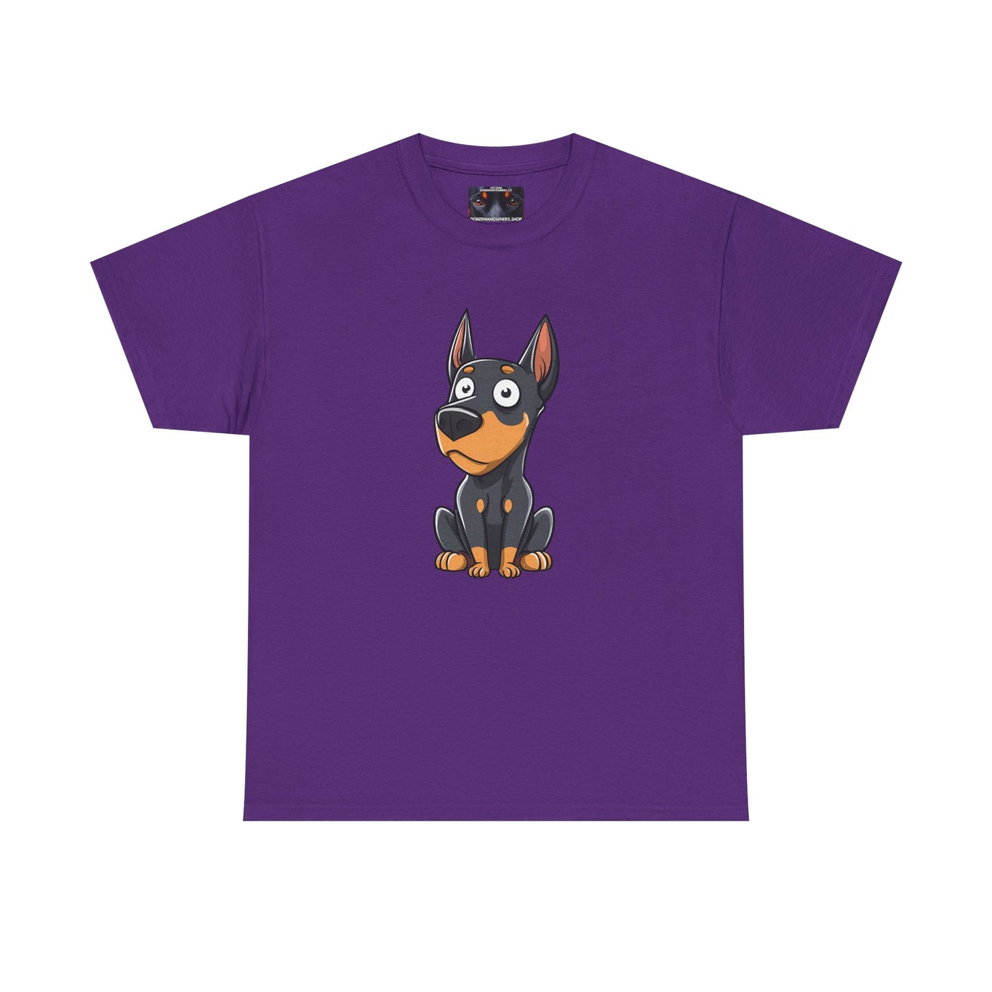 Cartoon Doberman 2 Private Lable Unisex Heavy Cotton Tee