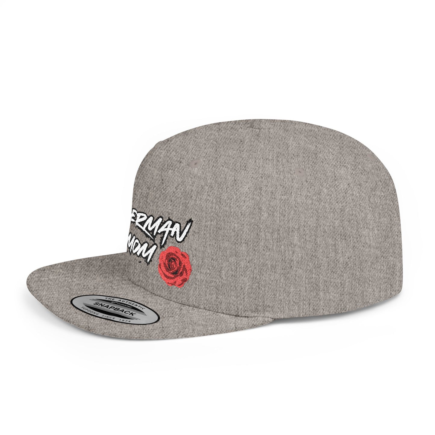 Mom 1 Embroidered Flat Bill Snapback