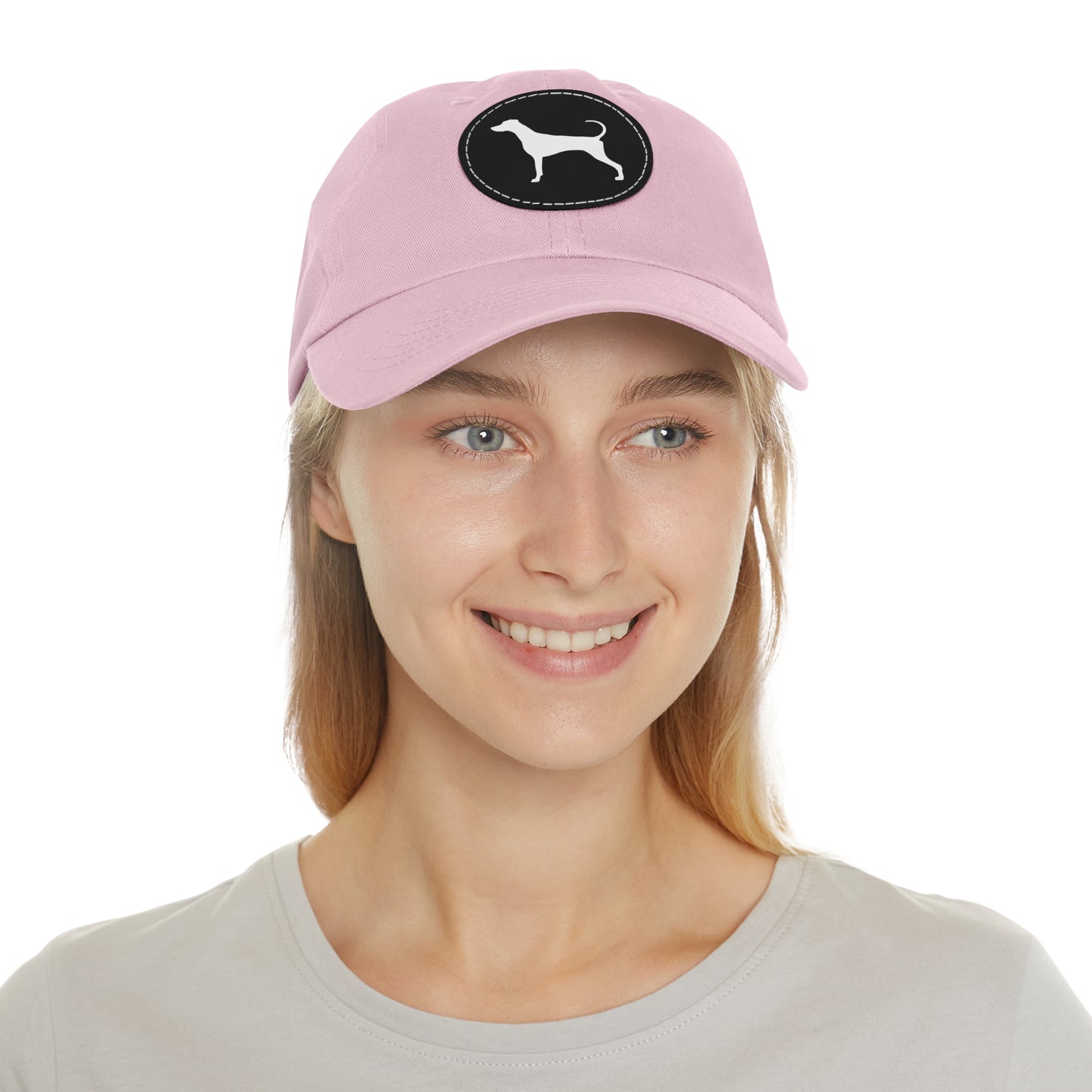 N 7 Dad Hat with Leather Patch (Round)