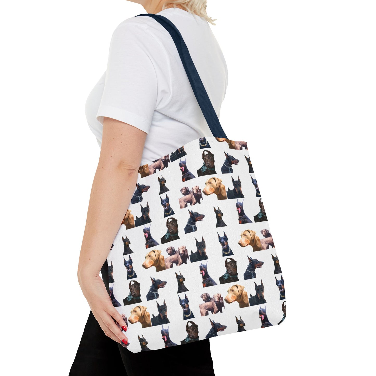 Edition 8 Doberman Model Pattern White Tote Bag