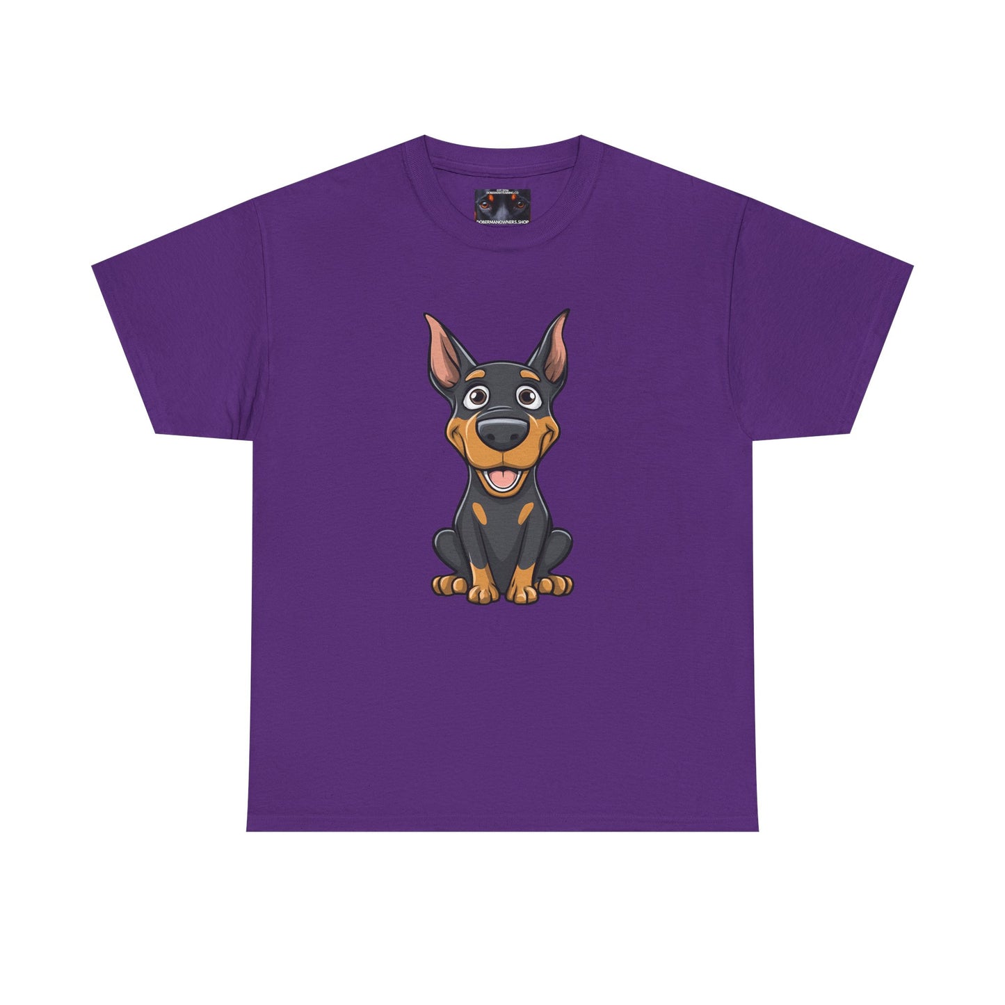 Cartoon Doberman 1 Private Lable Unisex Heavy Cotton Tee